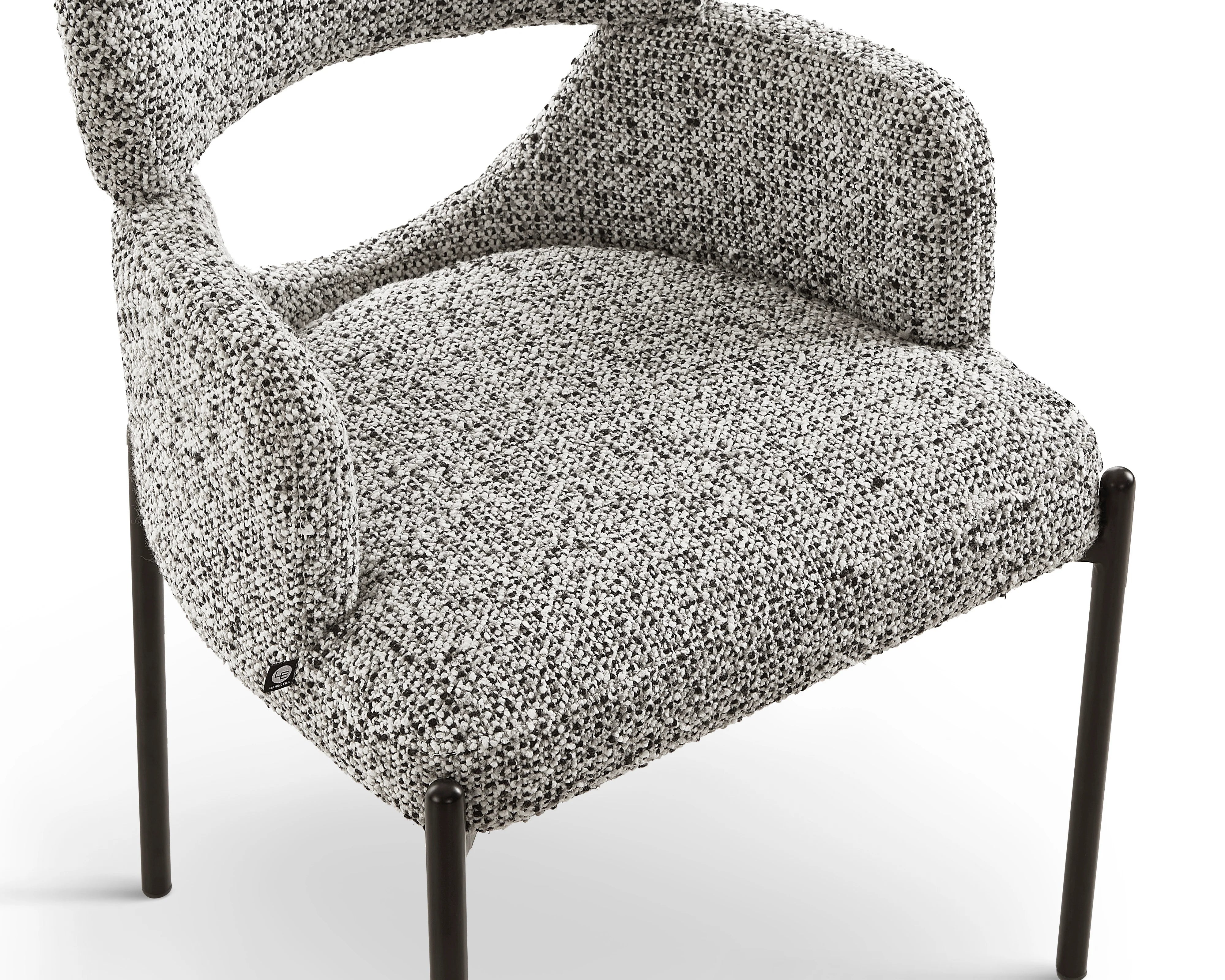 Set of 2 Aga Dexter Sparkle Stone Linen Look Dining Chairs