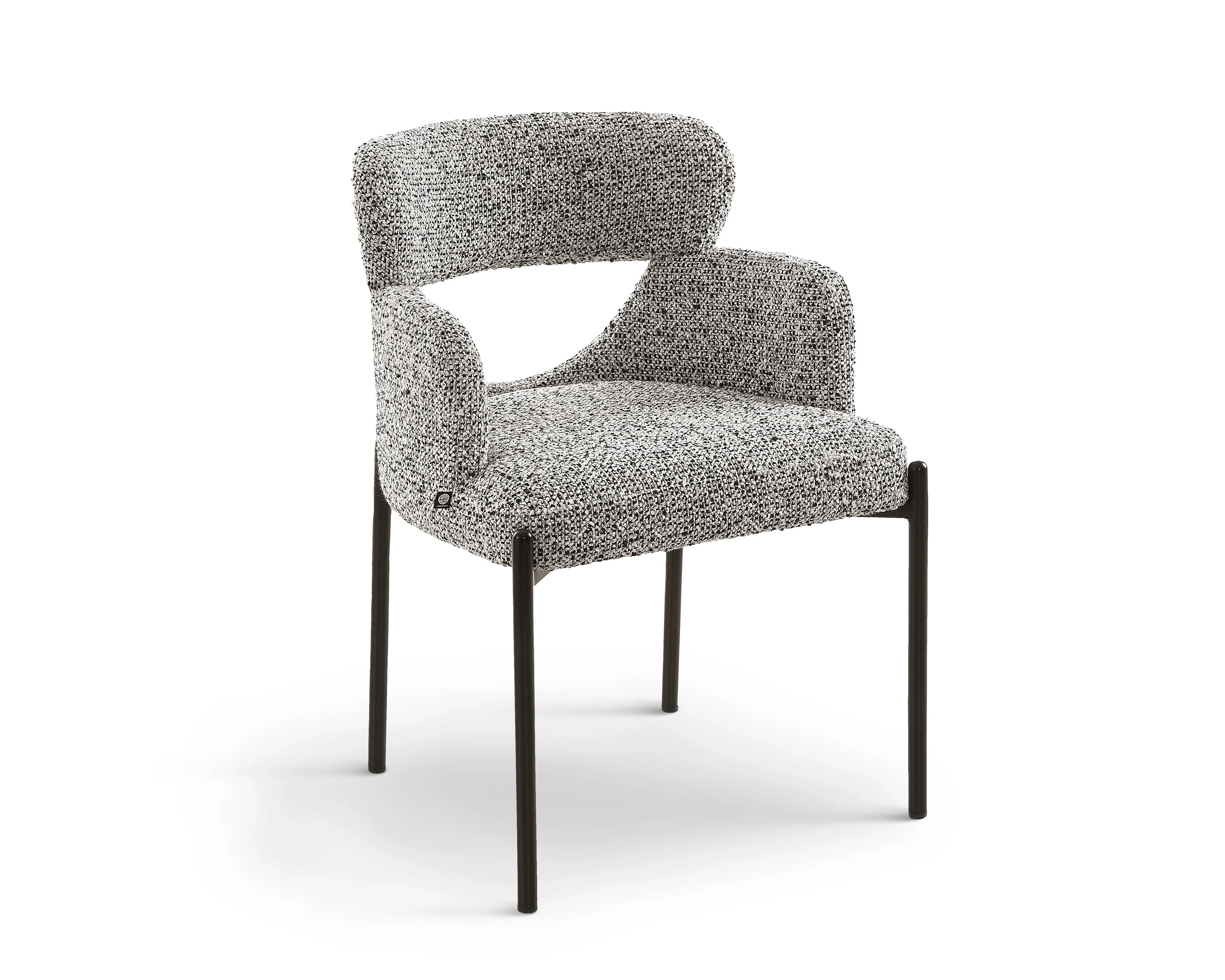 Set of 2 Aga Dexter Sparkle Stone Linen Look Dining Chairs