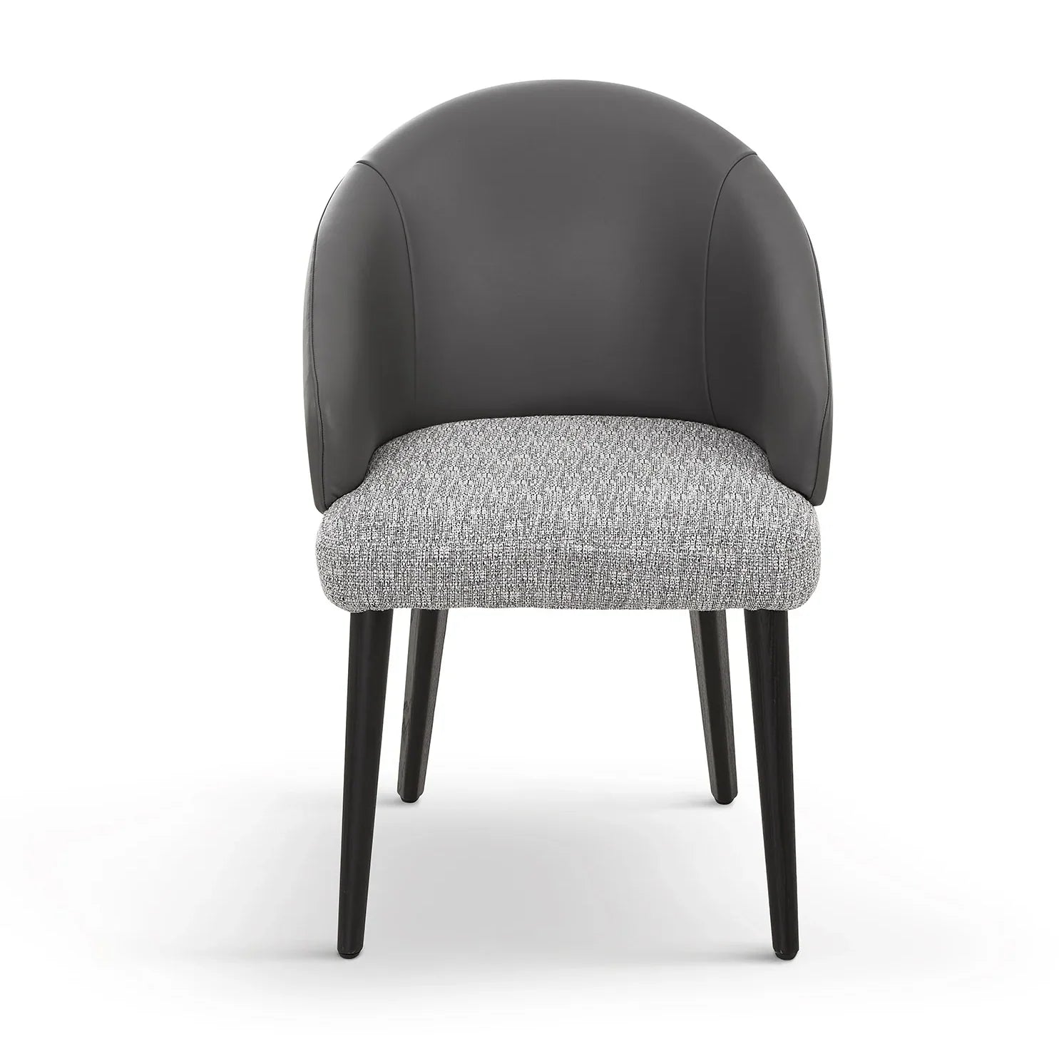 Agadir Kelpa Grey Chenille & Grey Vegan Leather Dining Chair