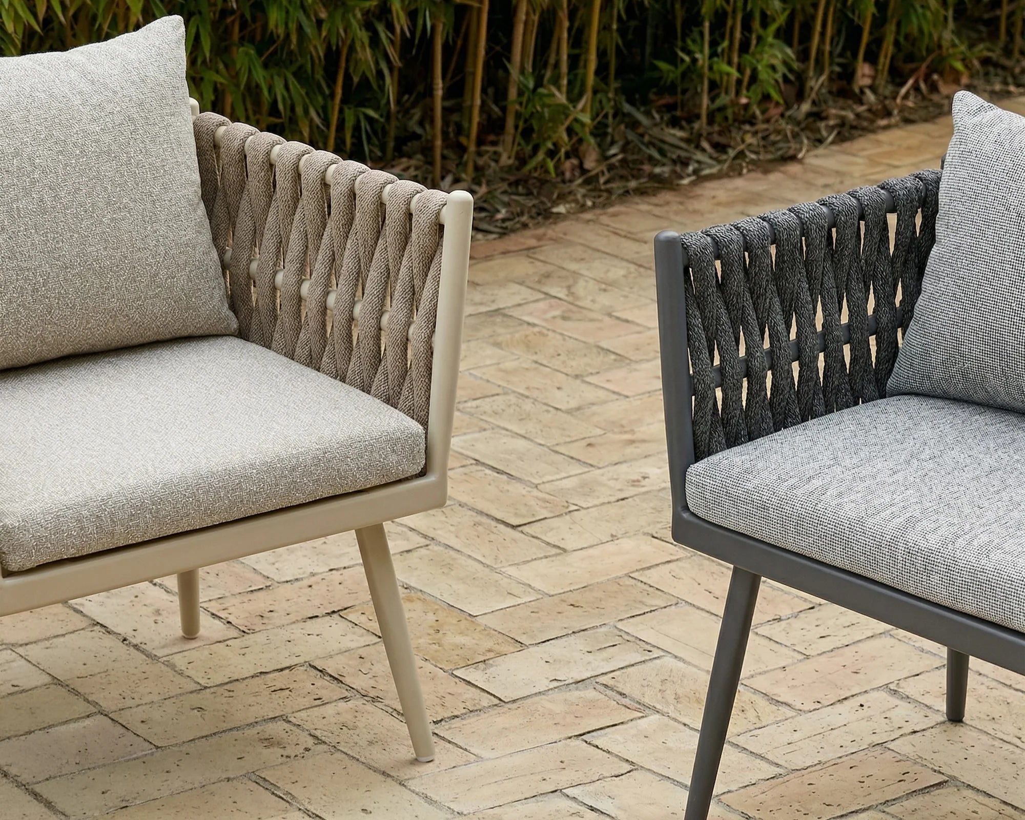 Charly Forest Beige & Warm Ivory Outdoor Dining Chair