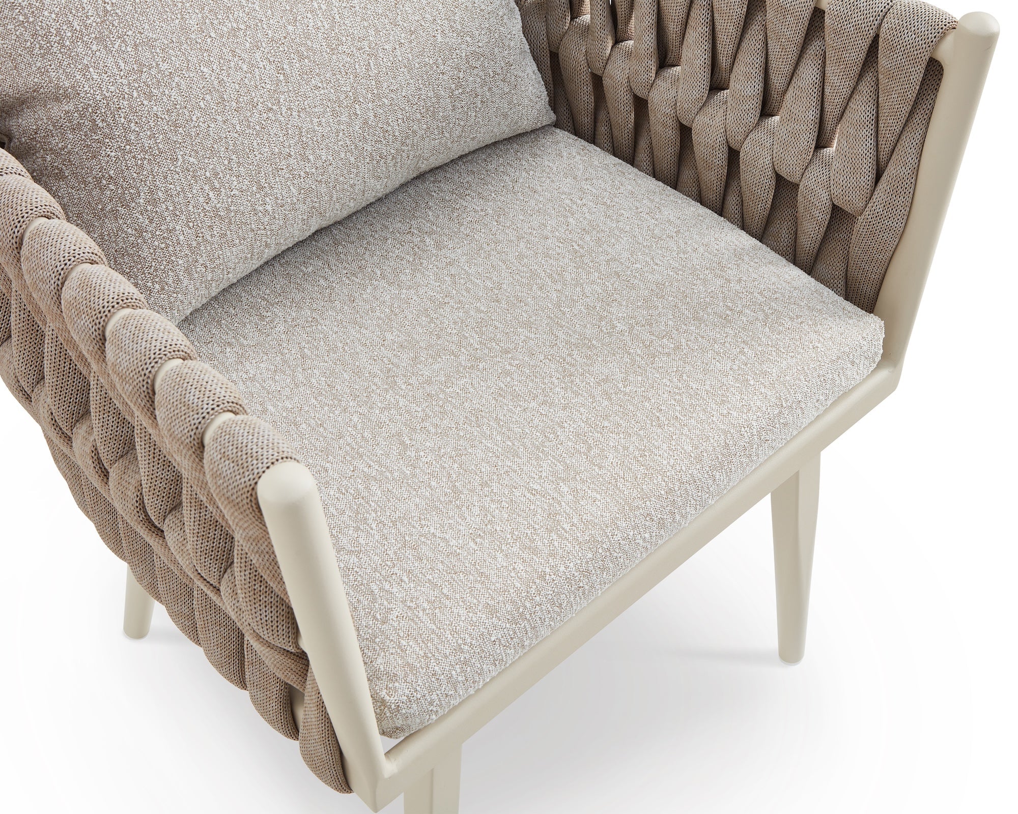 Charly Outdoor Dining Chair - Forest Beige & Warm Ivory