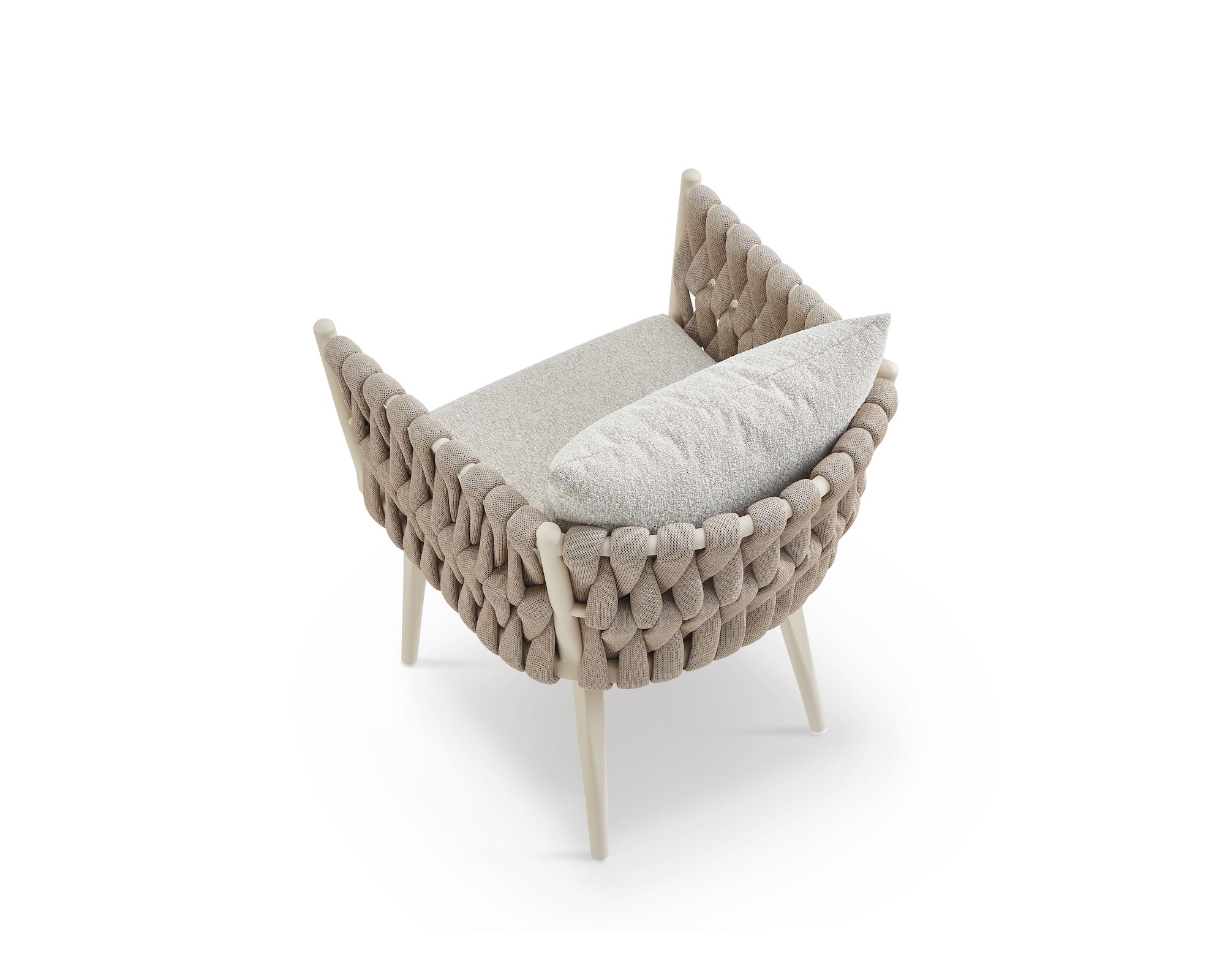 Charly Outdoor Dining Chair - Forest Beige & Warm Ivory