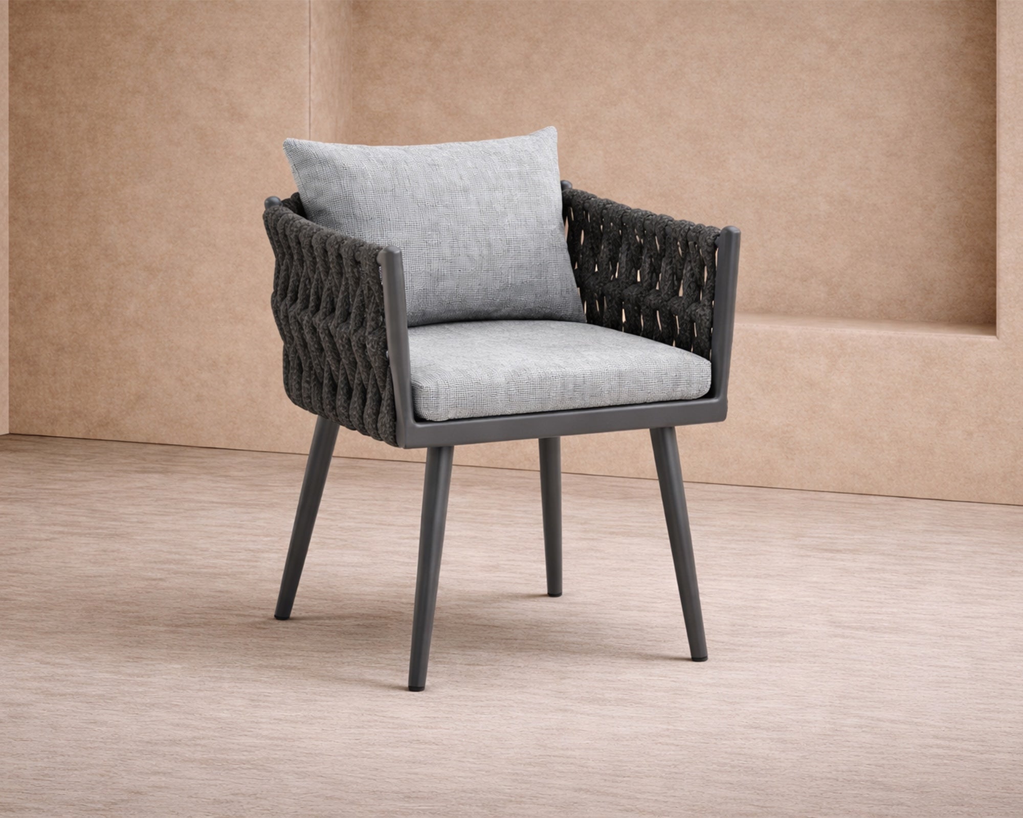 Charly Outdoor Dining Chair - Hunter Stone & Charcoal Grey