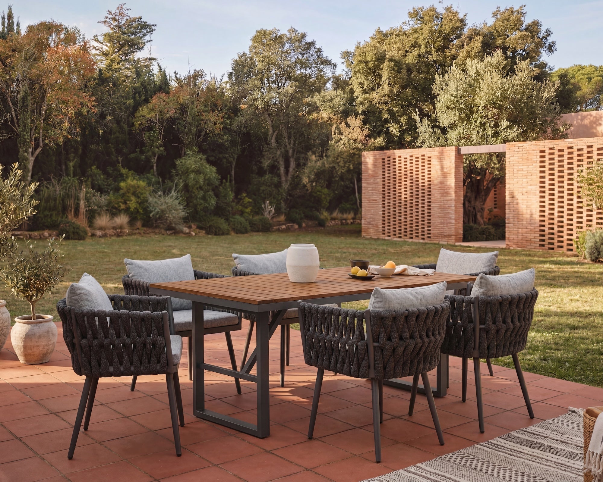Charly Outdoor Dining Chair - Hunter Stone & Charcoal Grey