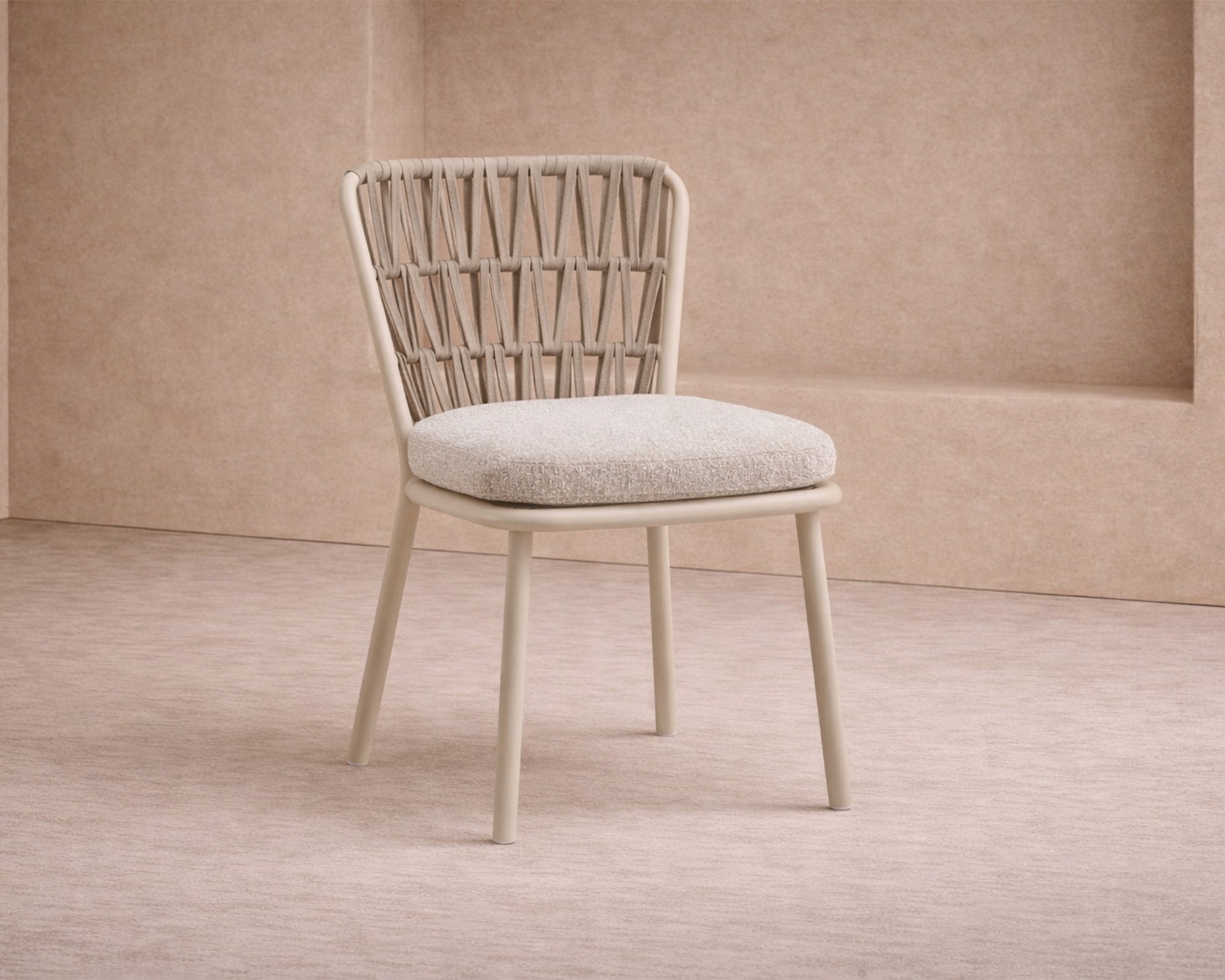 Set of 2 Ariana Outdoor Dining Chairs - Forest Beige & Warm Ivory
