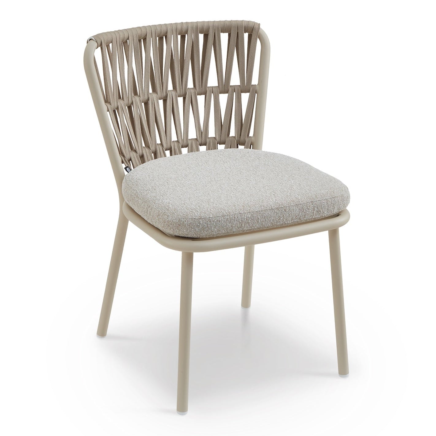 Set of 2 Ariana Forest Beige & Warm Ivory Outdoor Dining Chairs