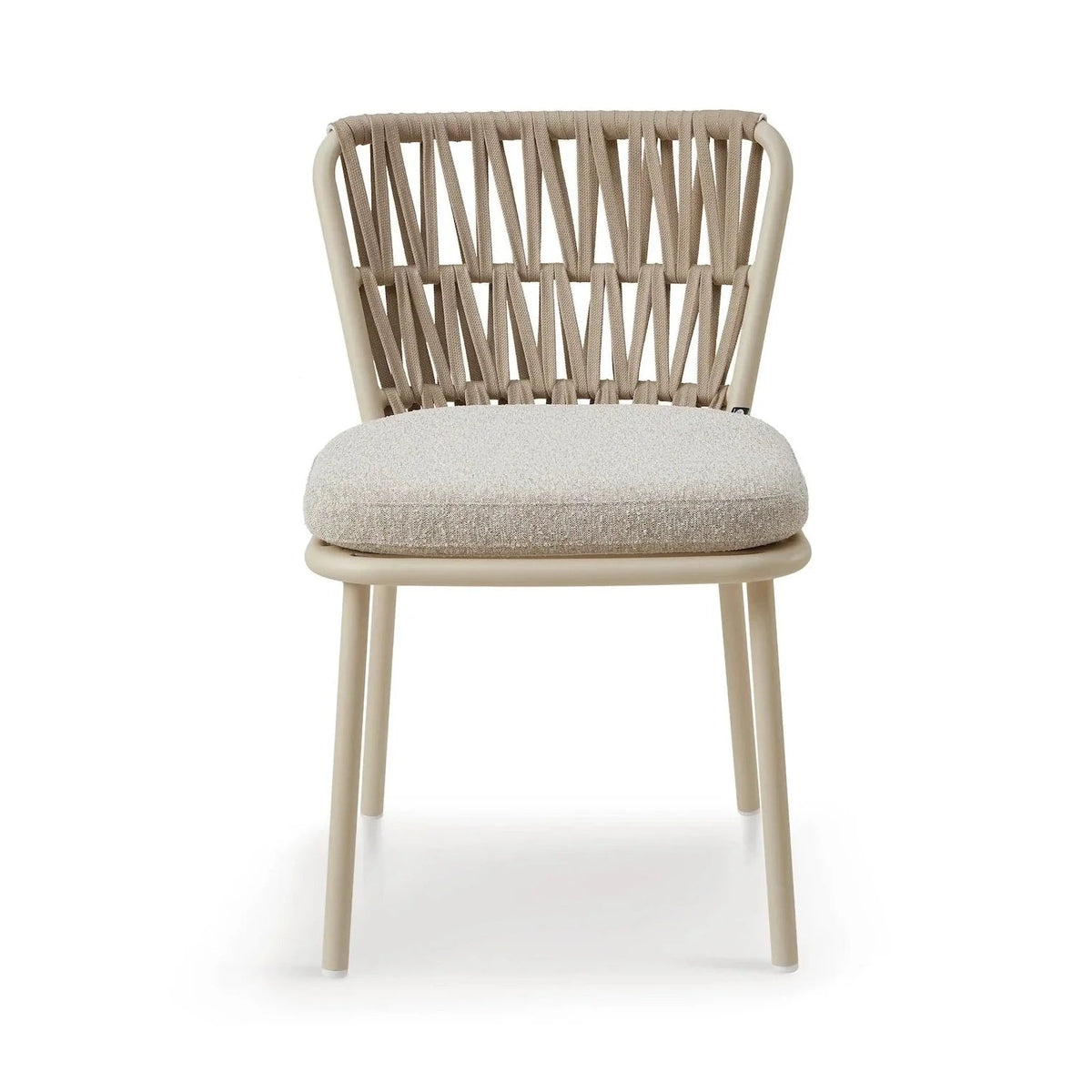 Set of 2 Ariana Forest Beige & Warm Ivory Outdoor Dining Chairs