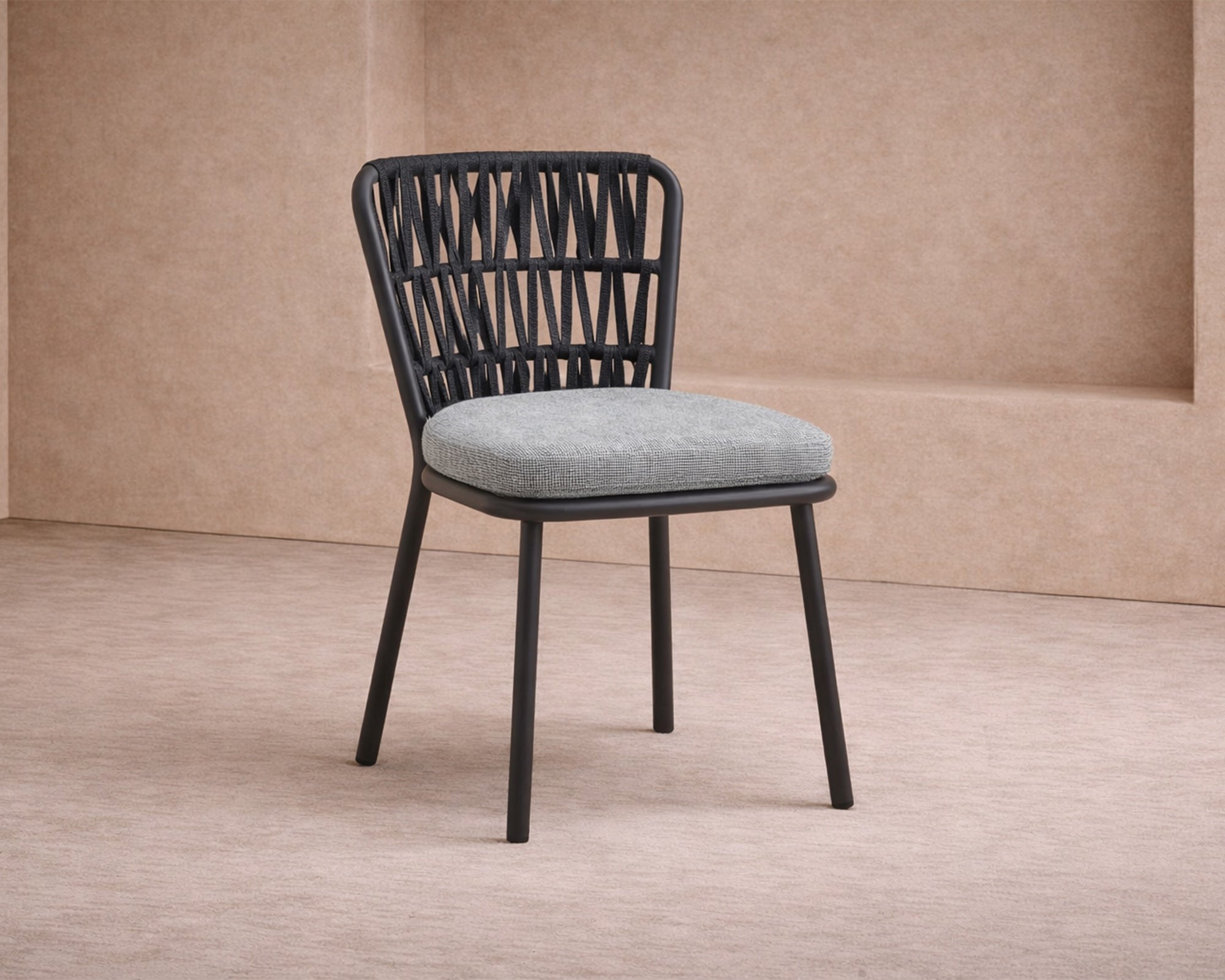 Set of 2 Ariana Outdoor Dining Chairs - Hunter Stone & Charcoal Grey