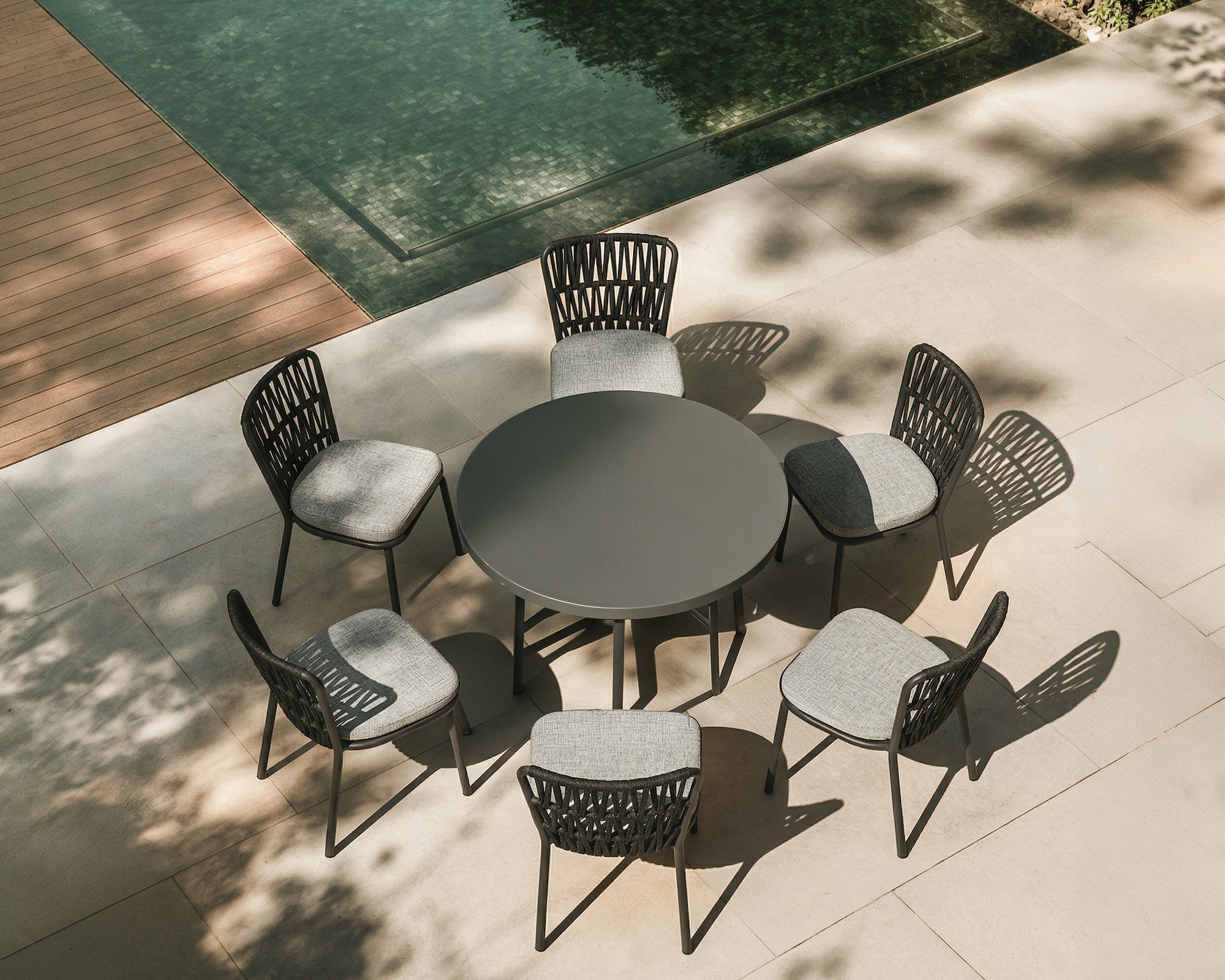 Set of 2 Ariana Outdoor Dining Chairs - Hunter Stone & Charcoal Grey
