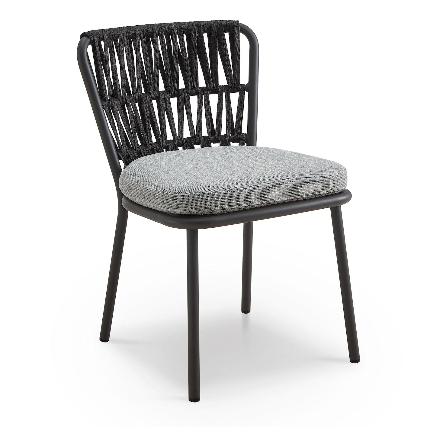 Set of 2 Ariana Hunter Stone & Charcoal Grey Outdoor Dining Chairs