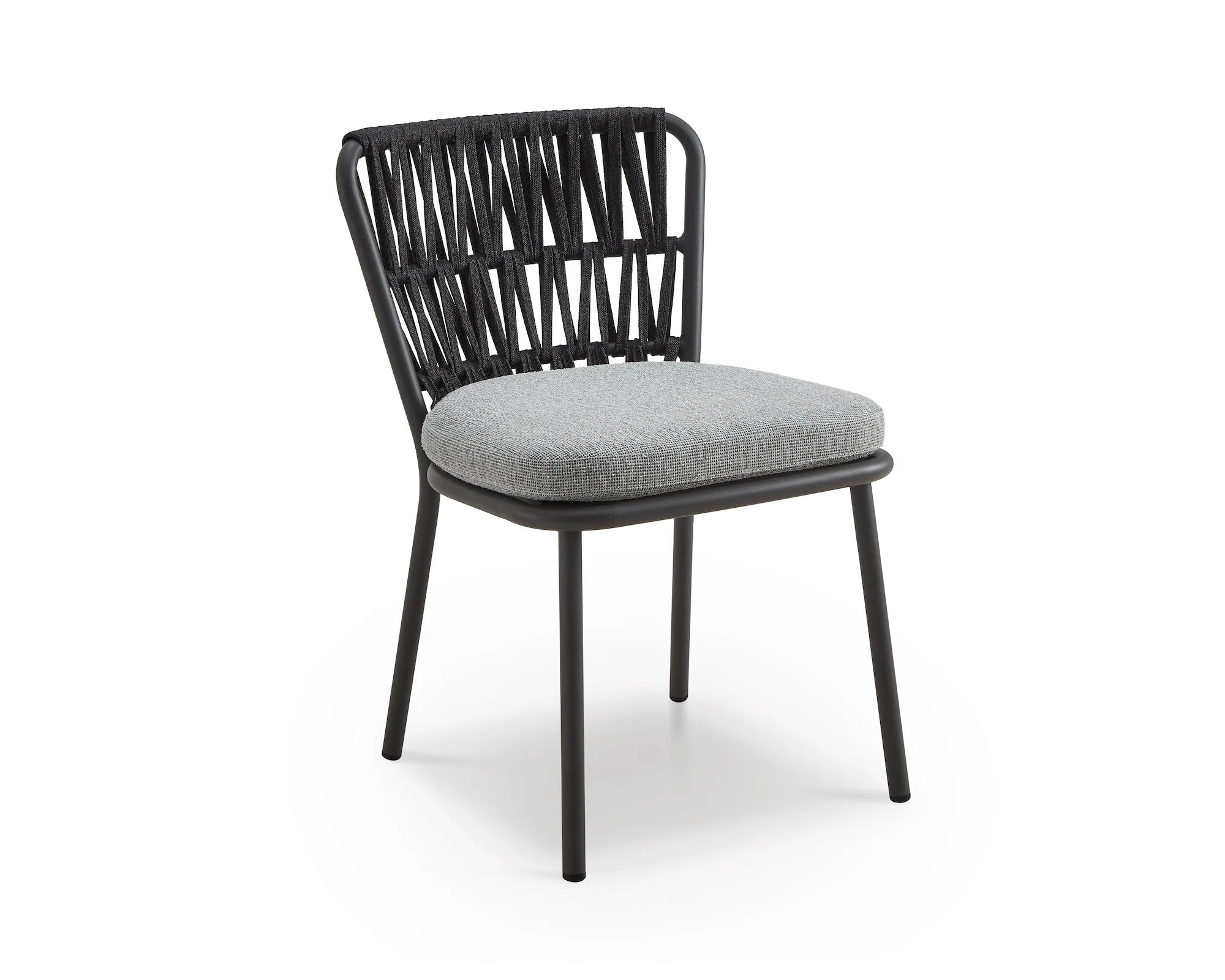 Set of 2 Ariana Hunter Stone & Charcoal Grey Outdoor Dining Chairs