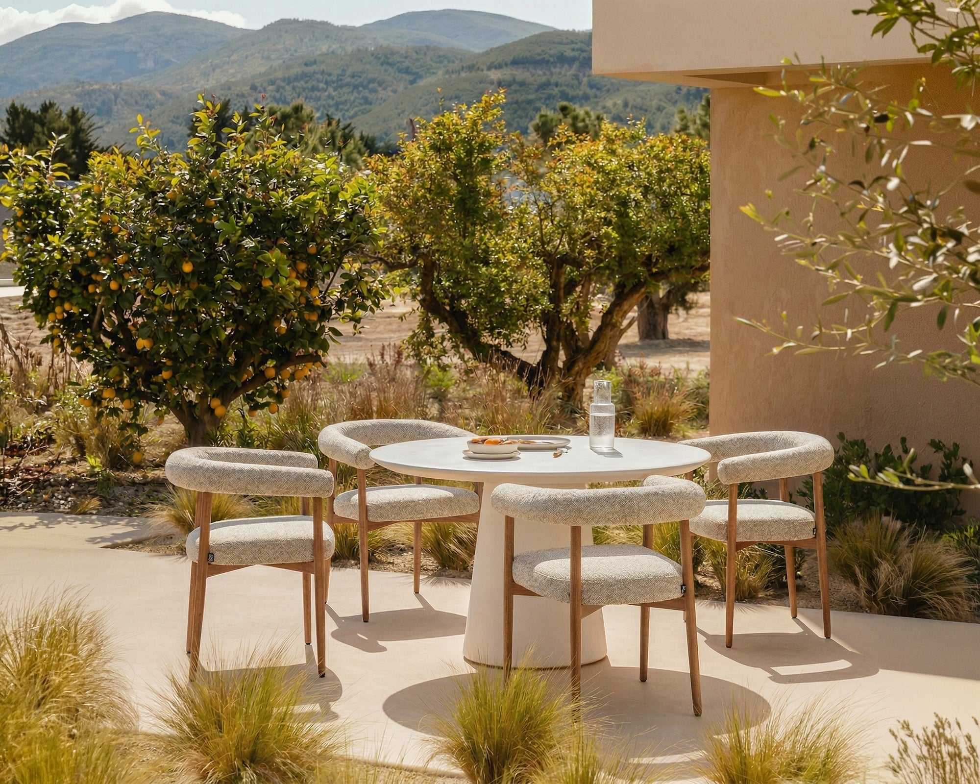 Nantes Outdoor Dining Chair -  Lima Beige & Walnut