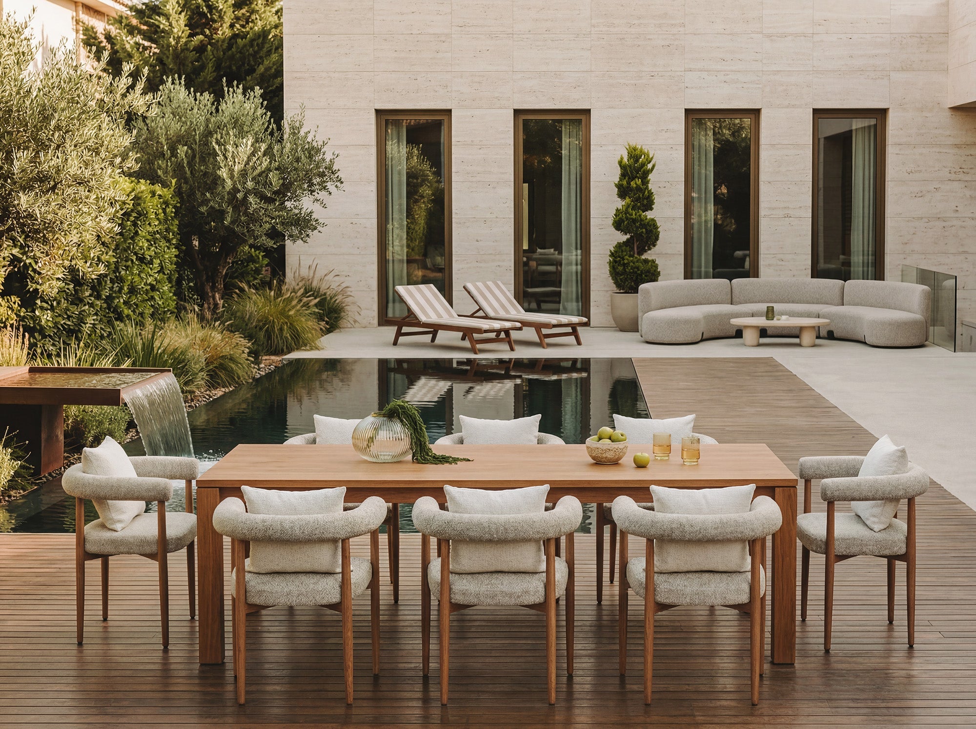 Nantes Outdoor Dining Chair -  Lima Beige & Walnut