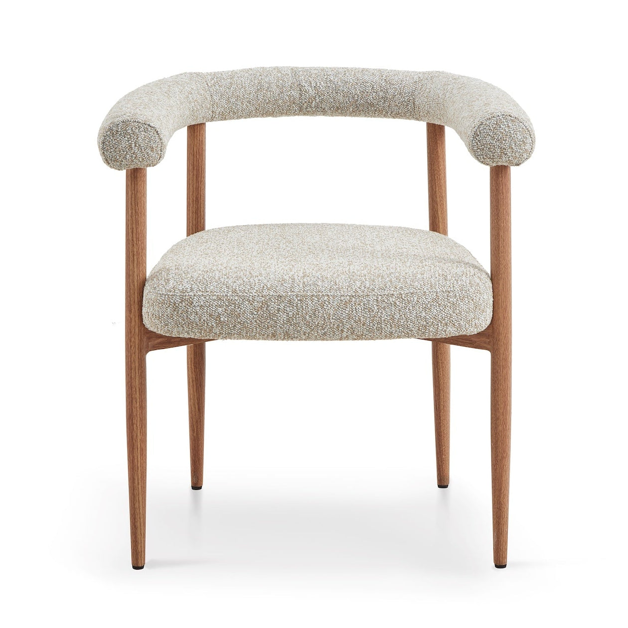 Nantes Lima Beige & Walnut Outdoor Dining Chair