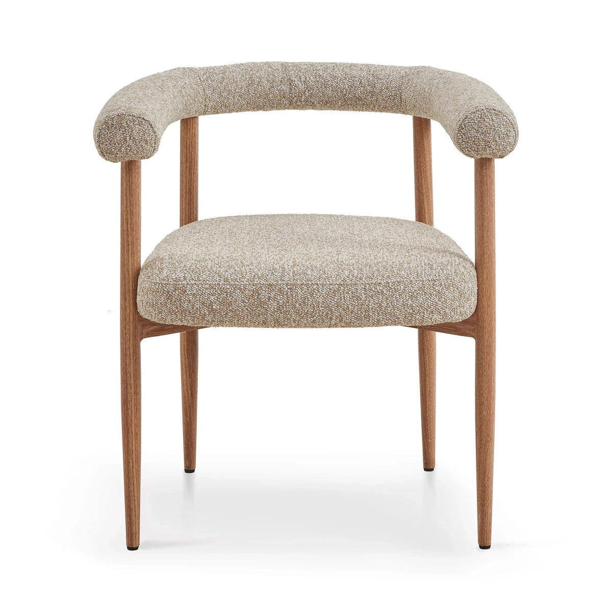 Nantes Lima Beige & Walnut Outdoor Dining Chair