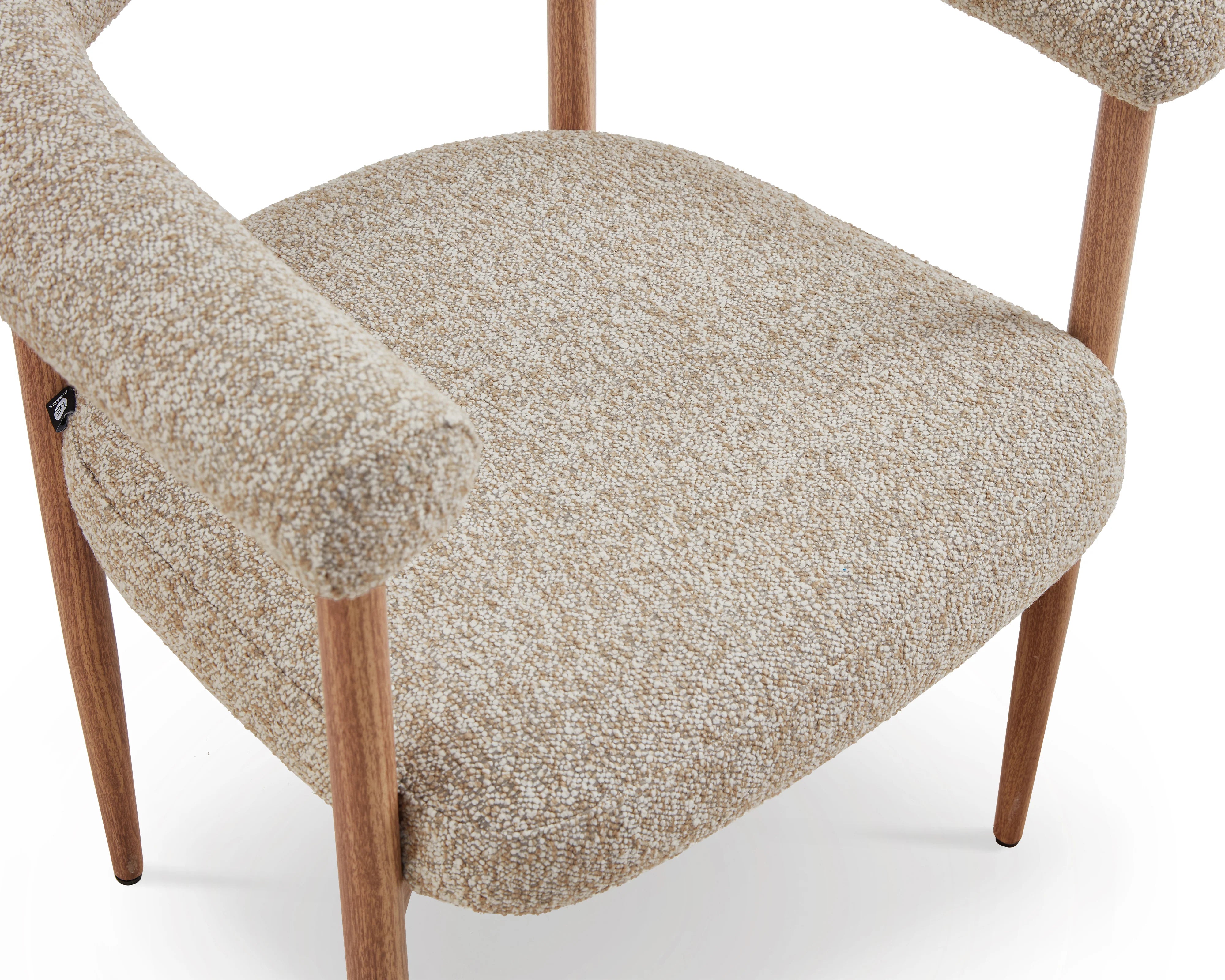 Nantes Lima Beige & Walnut Outdoor Dining Chair