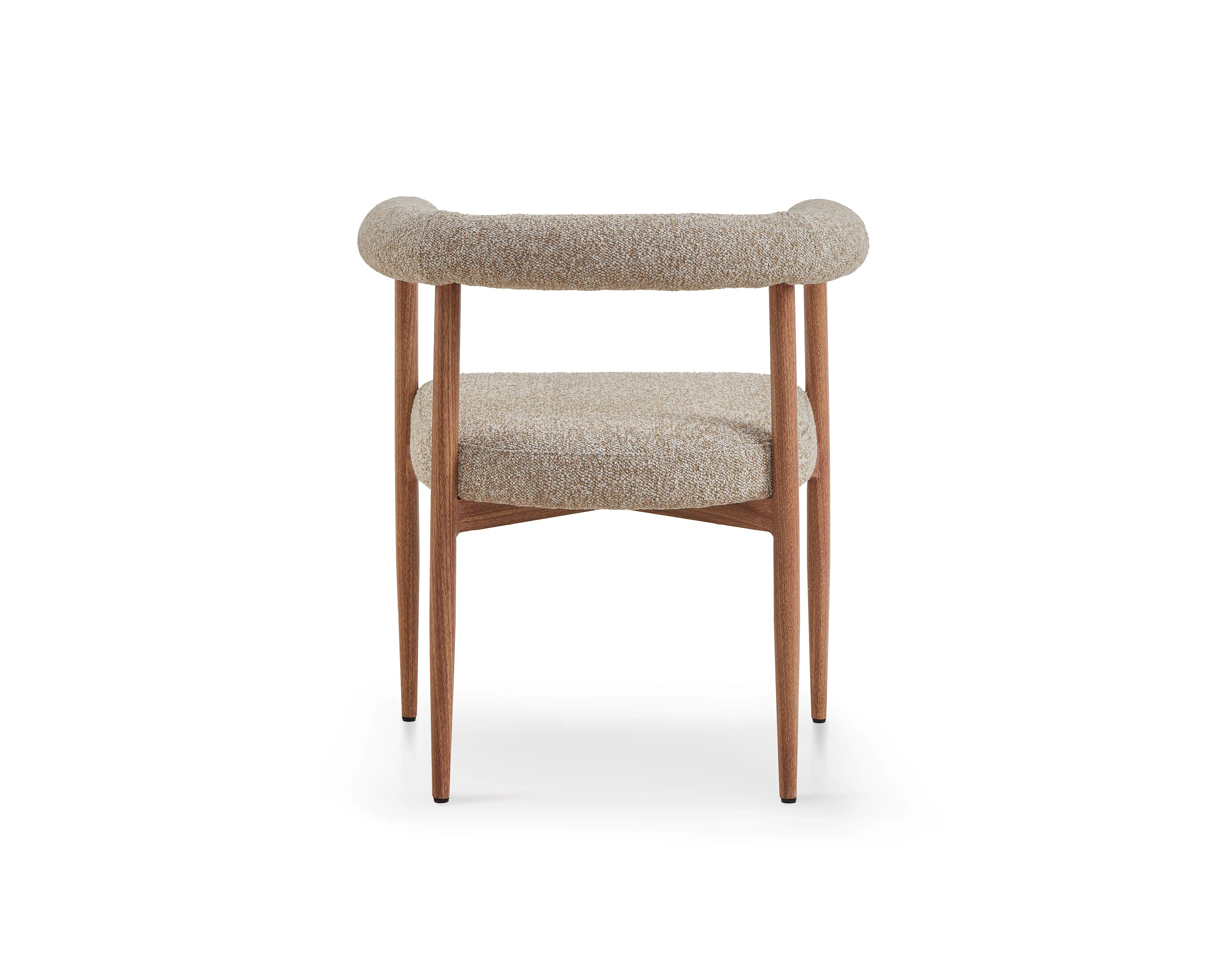 Nantes Lima Beige & Walnut Outdoor Dining Chair