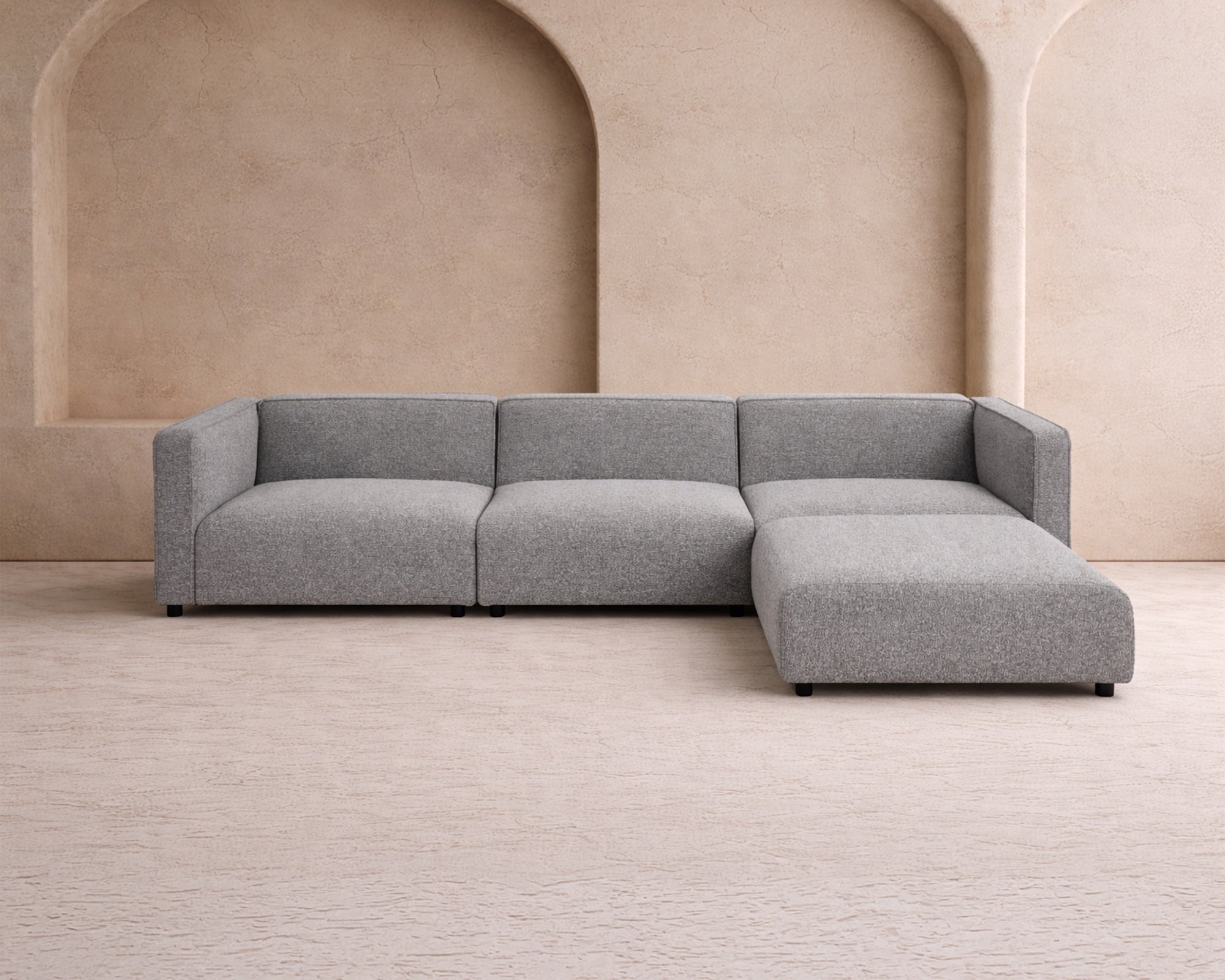Riviera Outdoor Modular Sofa -  Lima Grey & Deep Charcoal