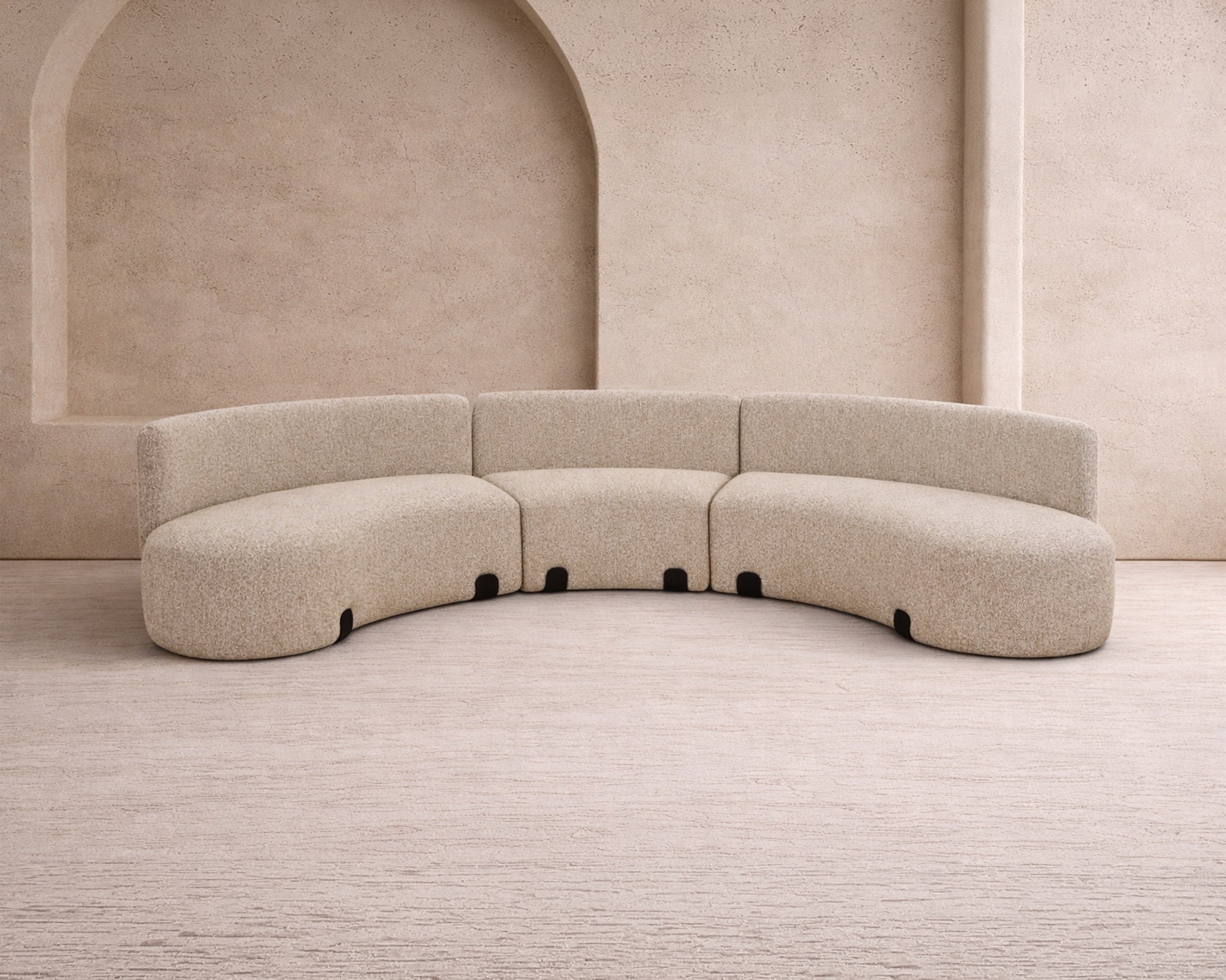 Capri Outdoor Modular Sofa - Lima Beige & Deep Charcoal