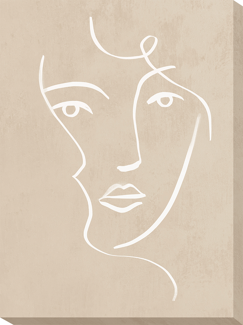 Curly Face I - Canvas Wall Art - 47x36.5cm