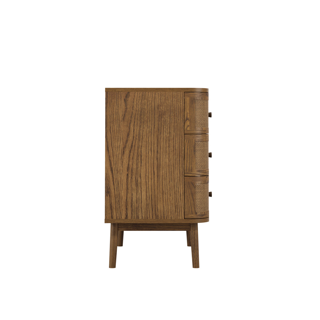 Callie Smoked Wood & Natural Rattan Chest of Drawers | 3 Drawers