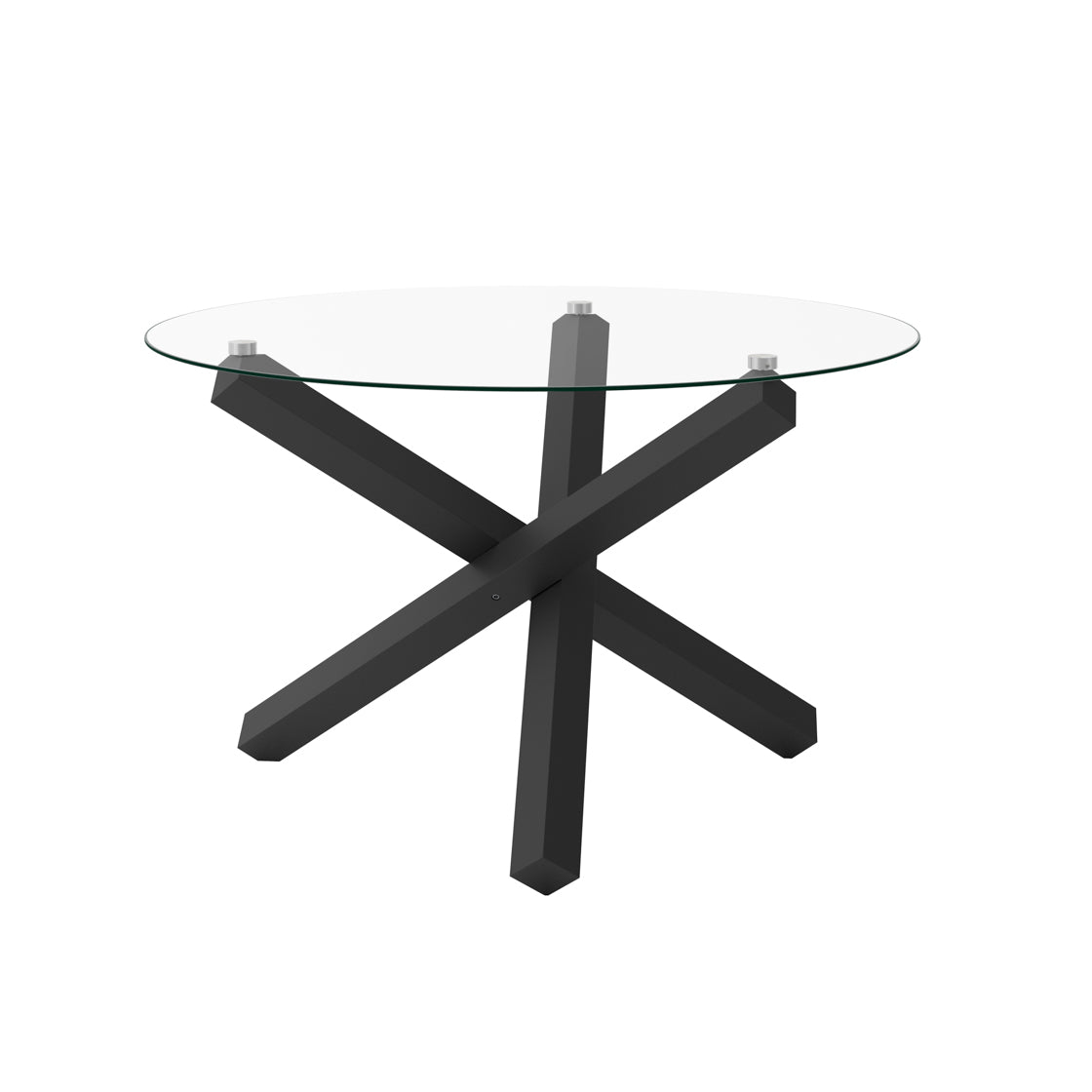 Capri Black & Clear Glass Round Dining Table