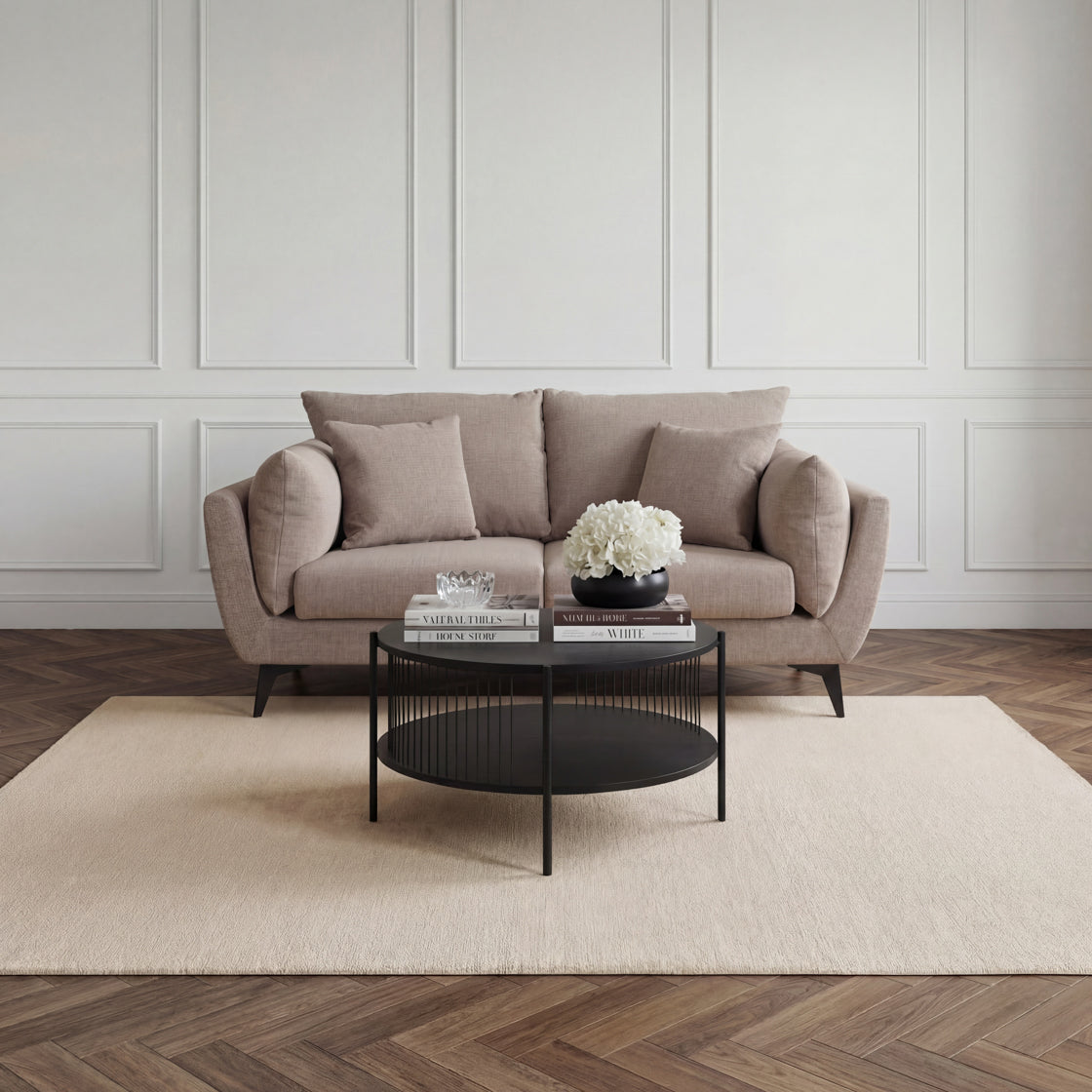Carter Taupe 2 Seater Sofa lifestyle