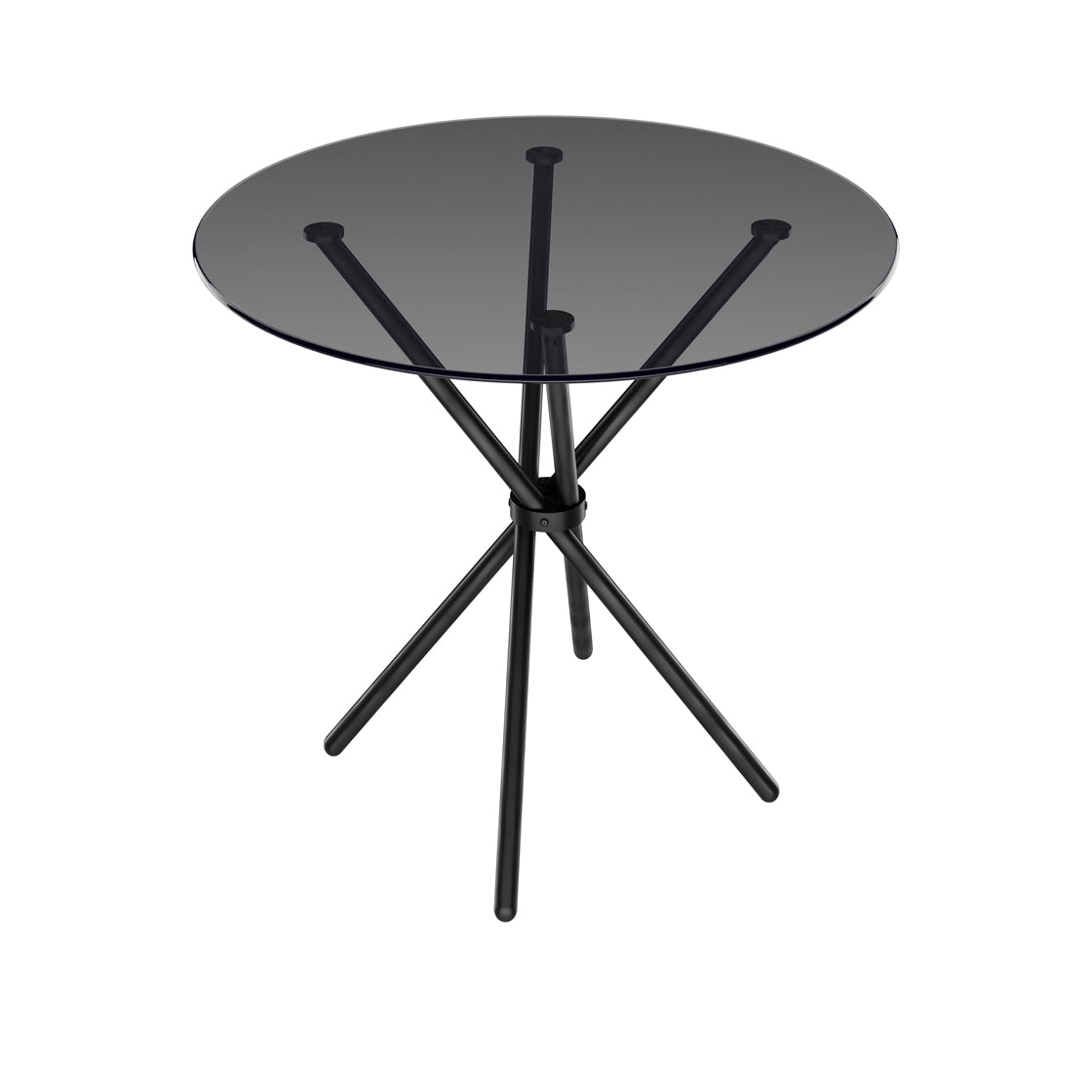 Casa Smoked Glass & Black Legs Round Dining Table