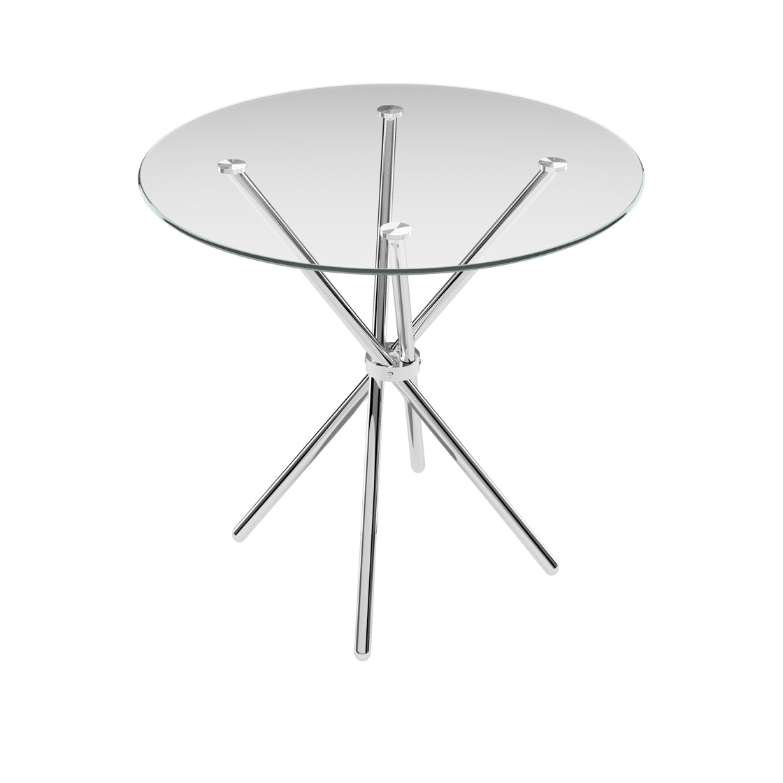 Casa Clear Glass & Chrome Legs Round Dining Table