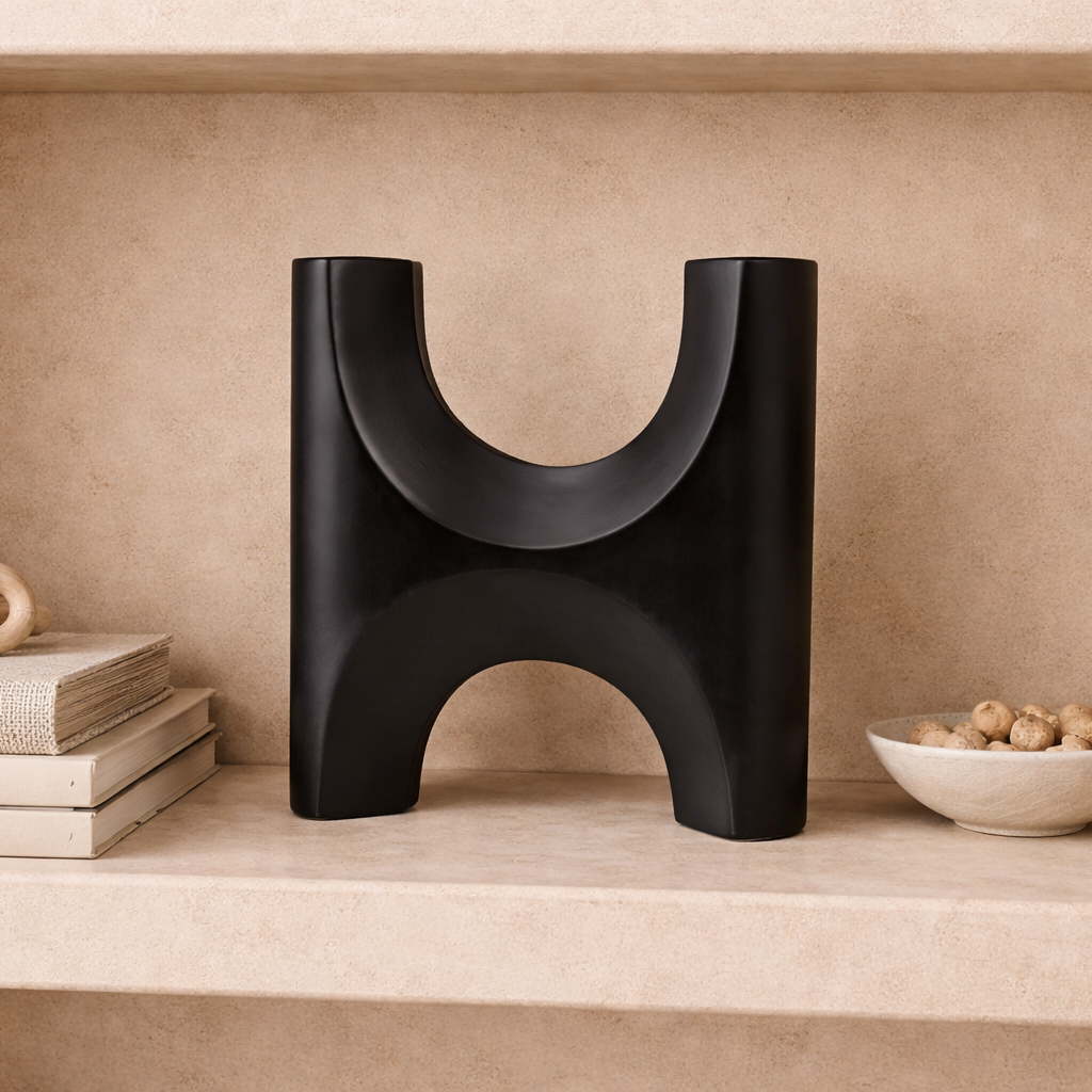 Savier Black Ceramic Vase Large