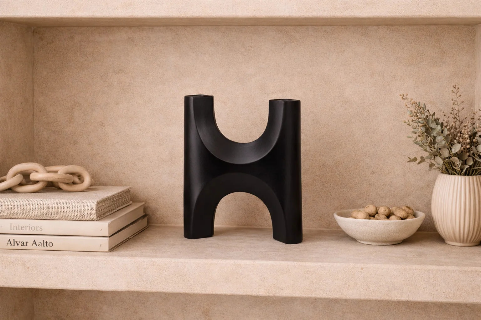 Savier Black Ceramic Vase Small