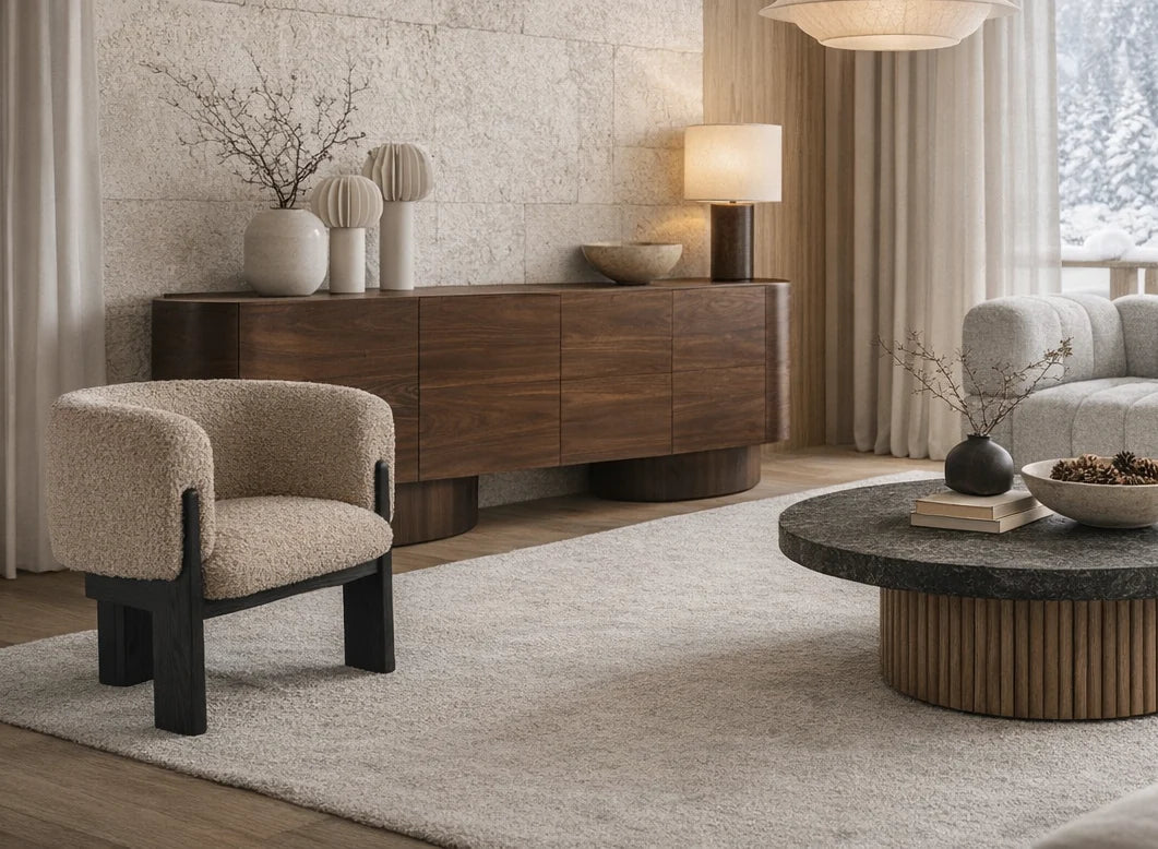 Lucca Espresso Grey Boucle Dining Chair