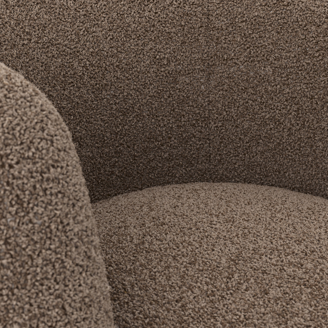 Clay Syrup Brown Sherpa Boucle Chair