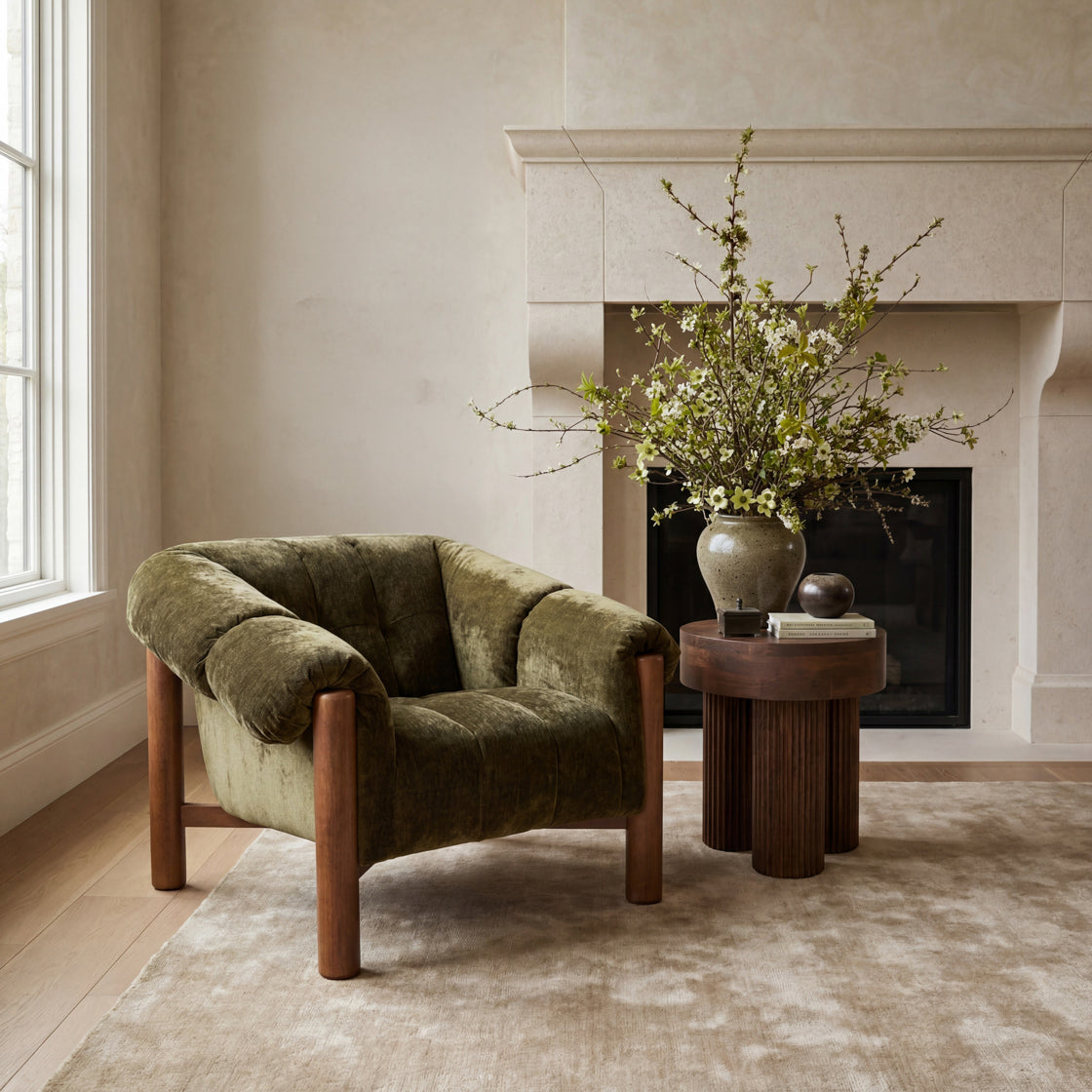 Colby Green Chenille Armchair