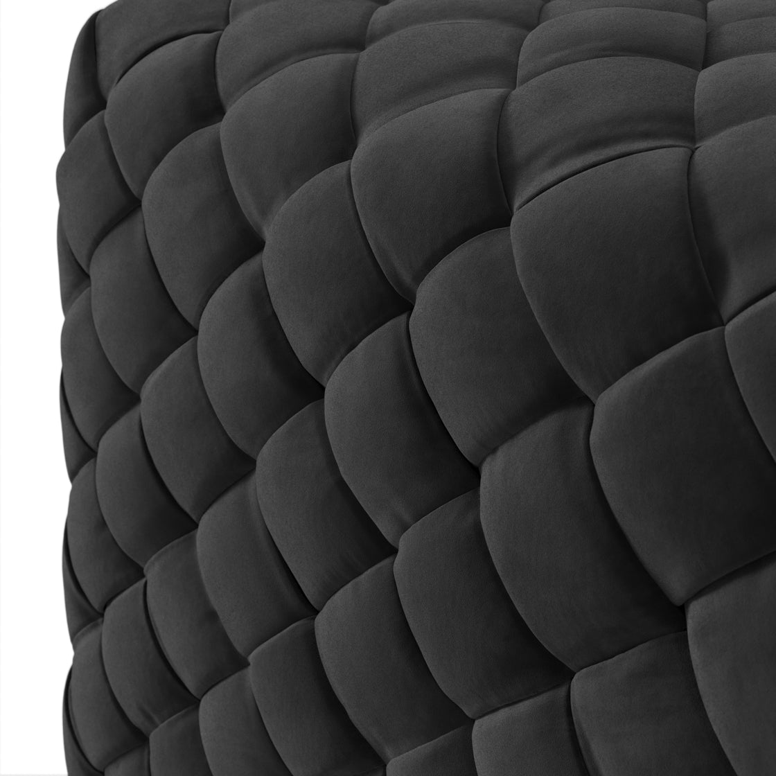 Colline Black Velvet Pouffe Small