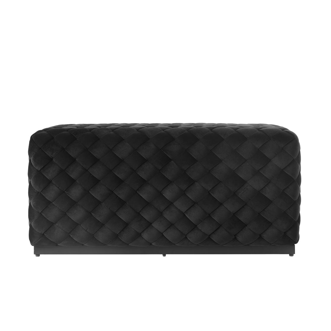 Colline Black Velvet Pouffe Large