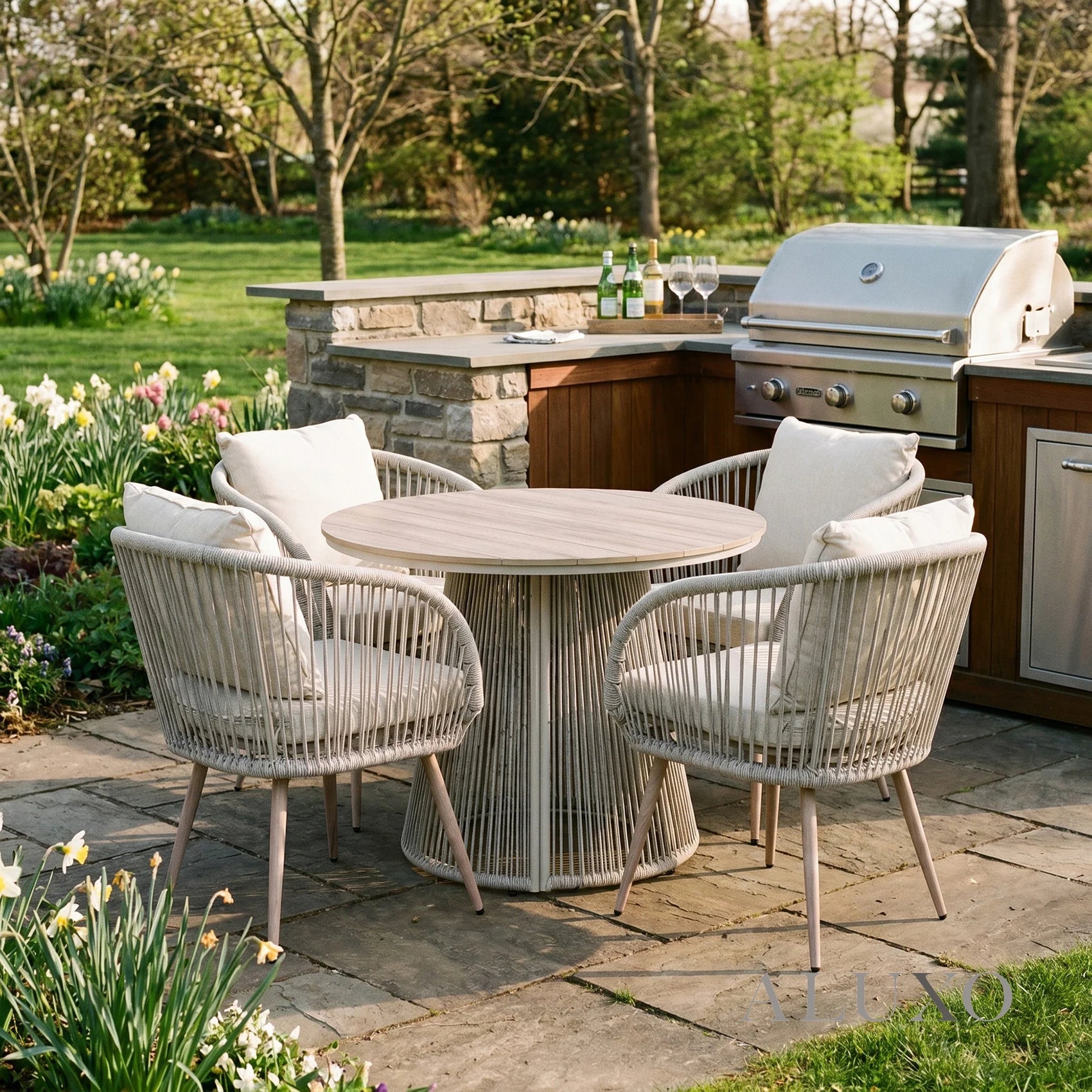 Cove Outdoor Dining Set - Natural - 4 Seater