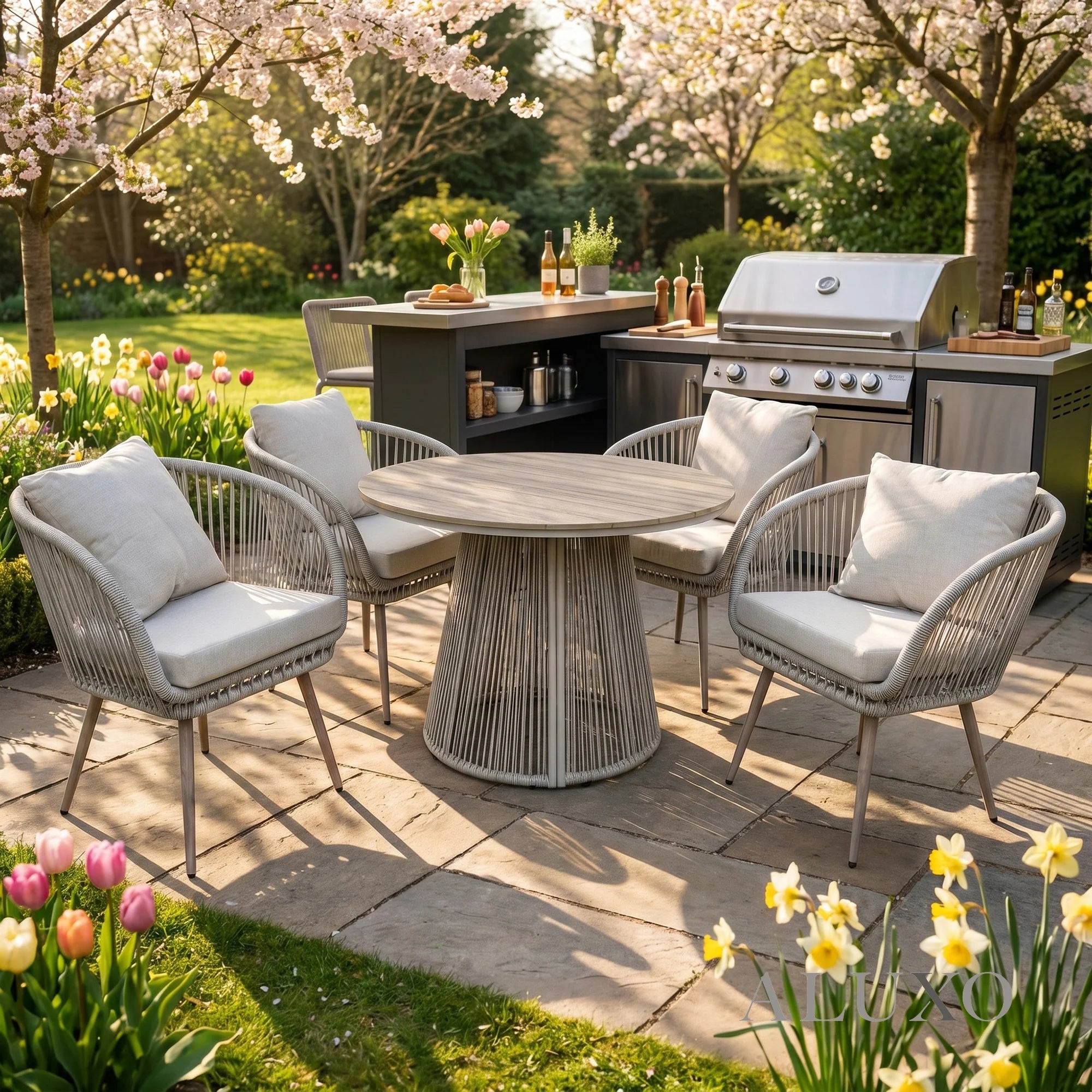 Cove Outdoor Dining Set - Natural - 4 Seater