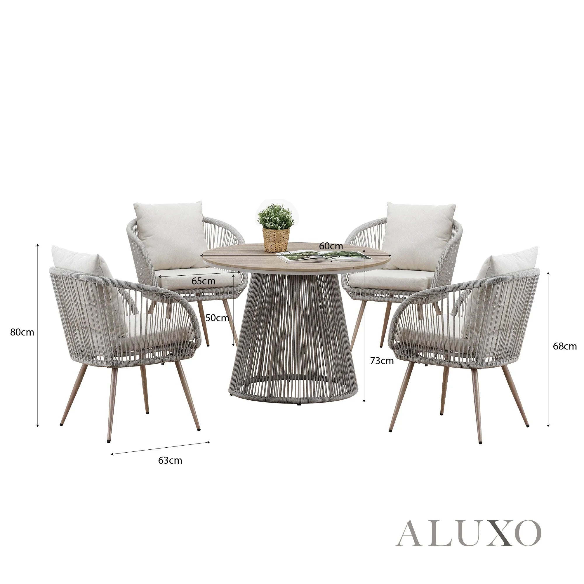 Cove Outdoor Dining Set - Natural - 4 Seater