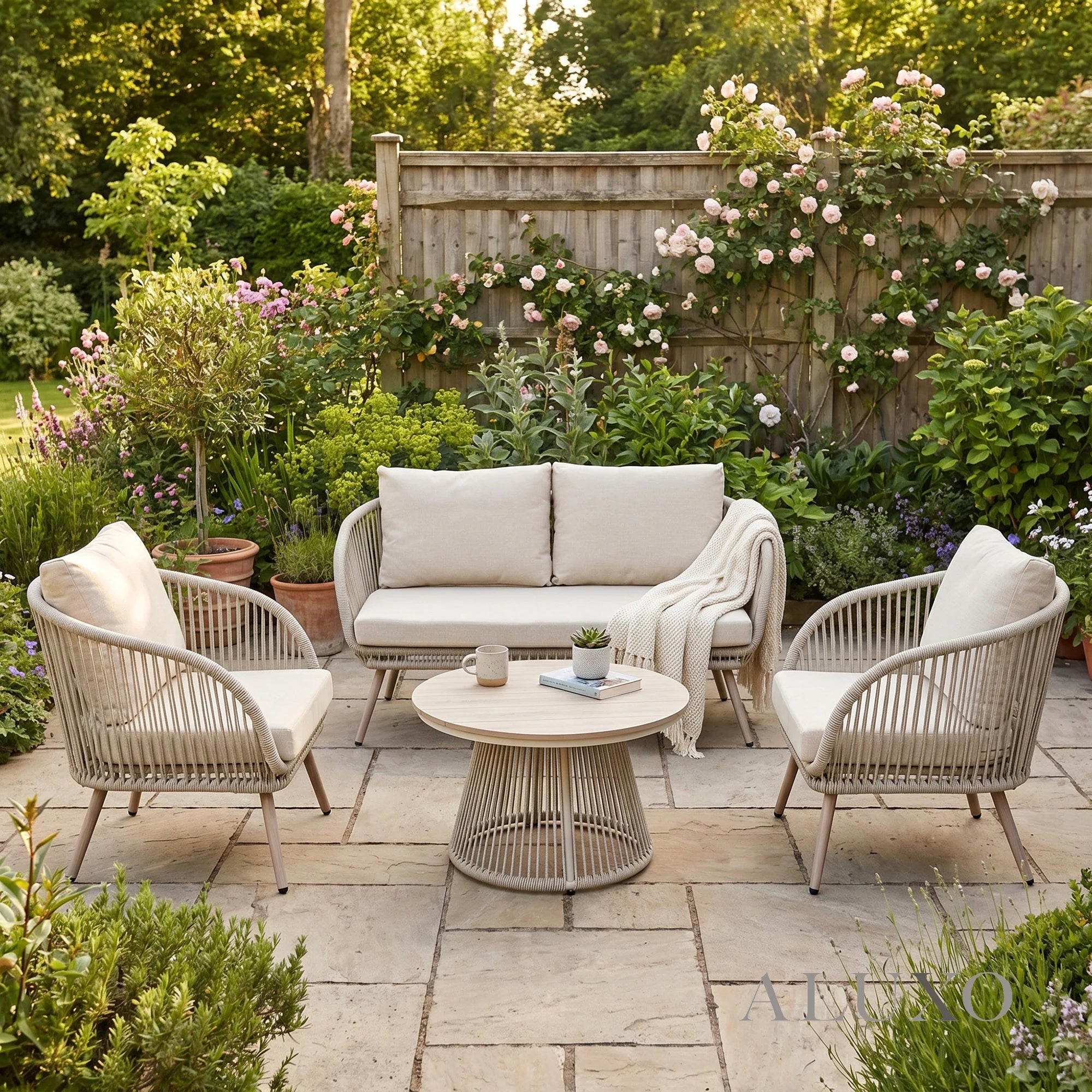 Cove Outdoor Lounge Set - Natural - 4 Seater