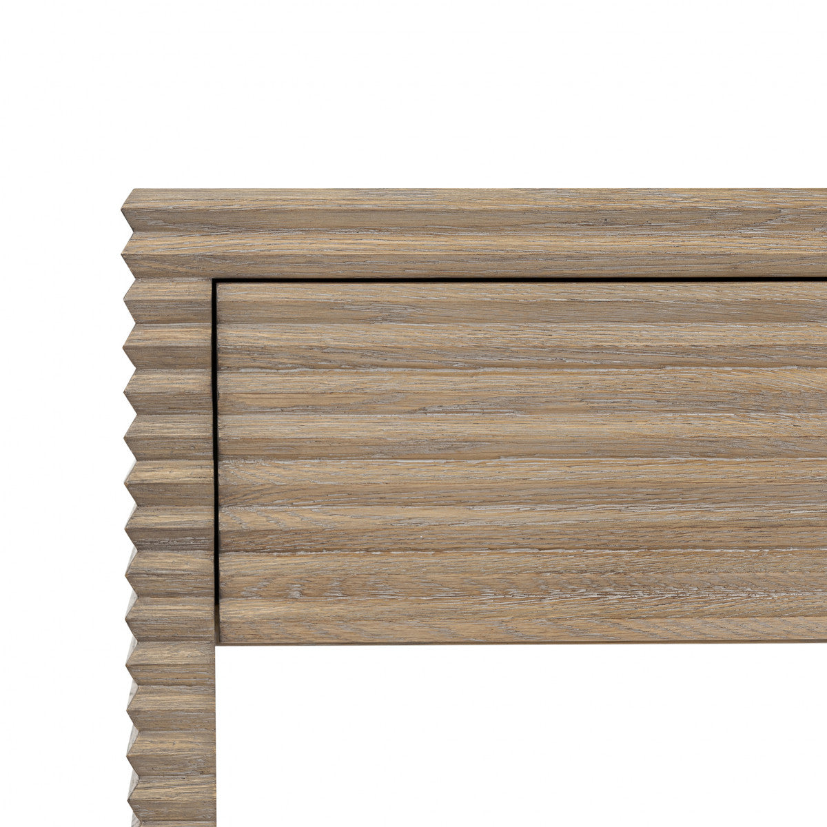 DI Designs Wickham Natural Oak Wood Ribbed Desk
