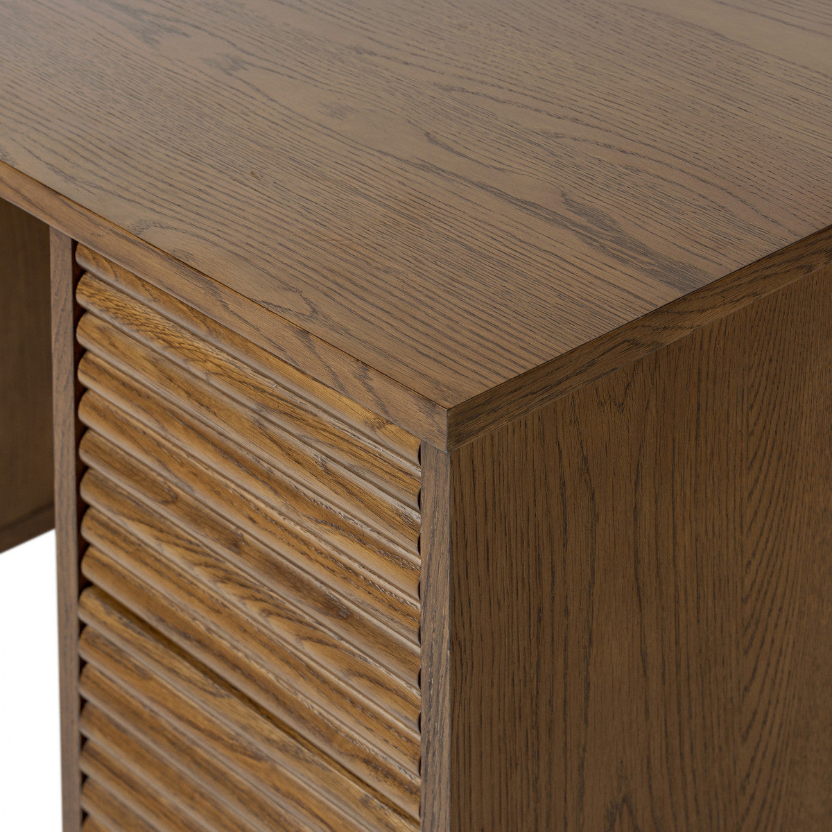 DI Designs Charlton Ribbed Walnut Oak Wood Desk
