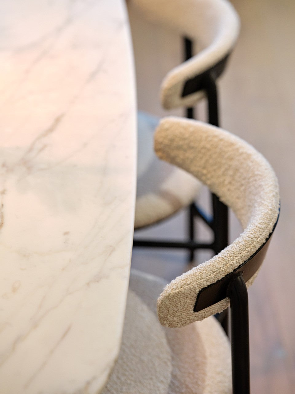 Nook Dining Chair set of 2 - Boucle Sand