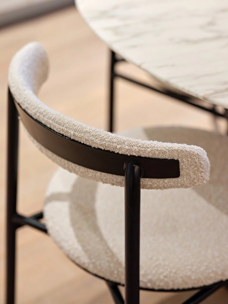Set of 2 Nook Sand Cream Boucle Dining Chairs