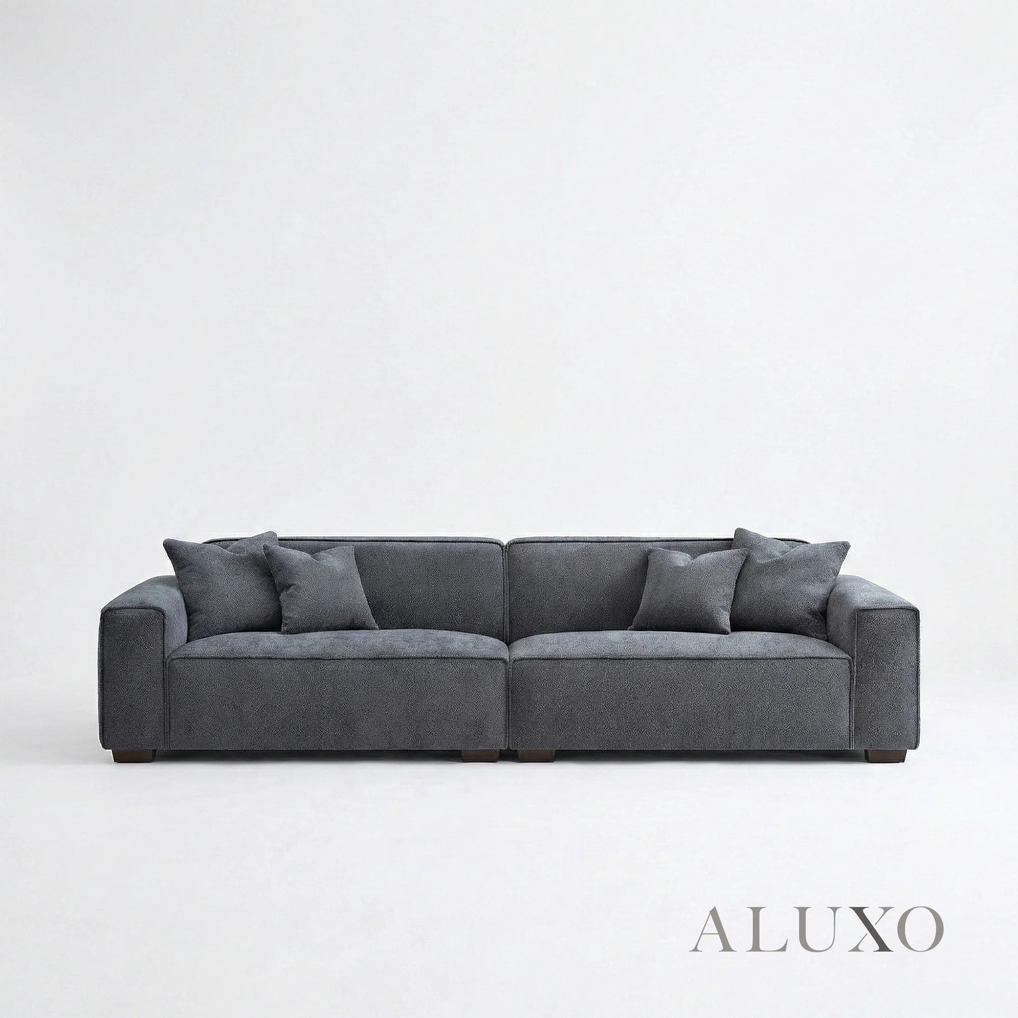 Aluxo Crawford Charcoal Grey Boucle Sofa | 4 Seater