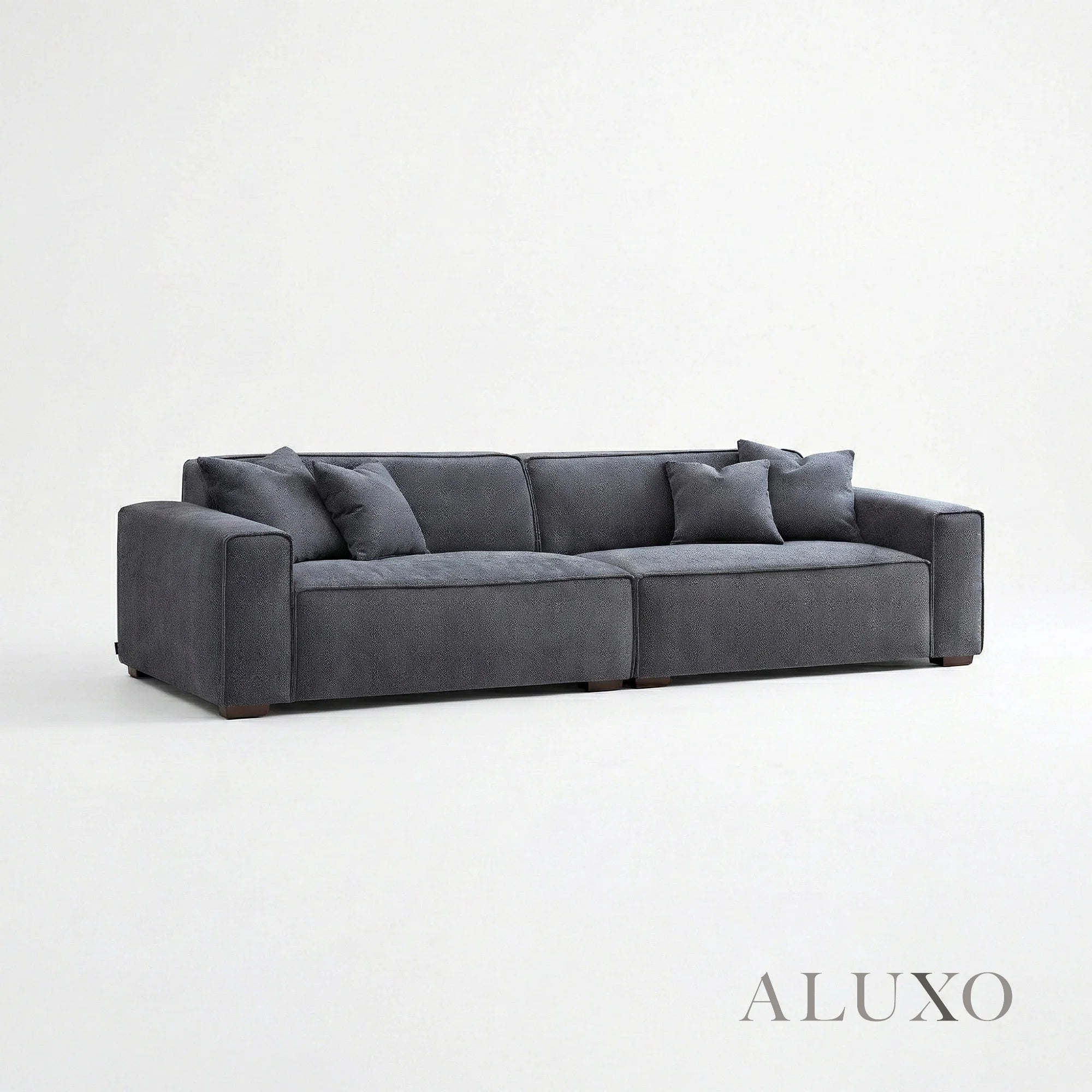 Aluxo Crawford Charcoal Grey Boucle Sofa | 4 Seater