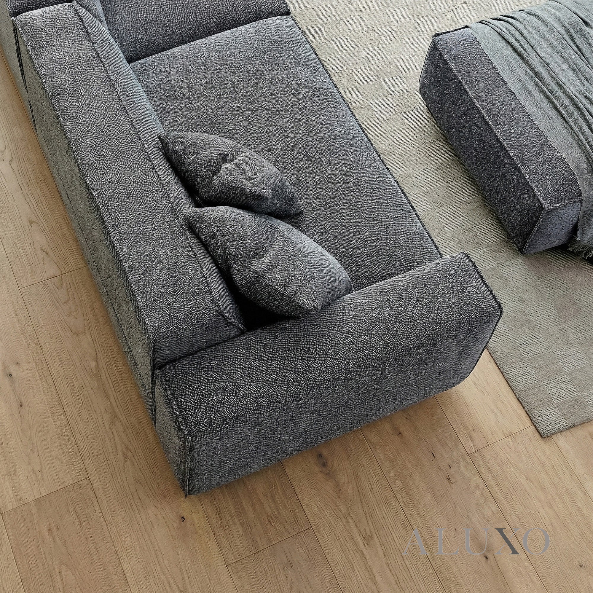 Aluxo Crawford Charcoal Grey Boucle Sofa | 4 Seater