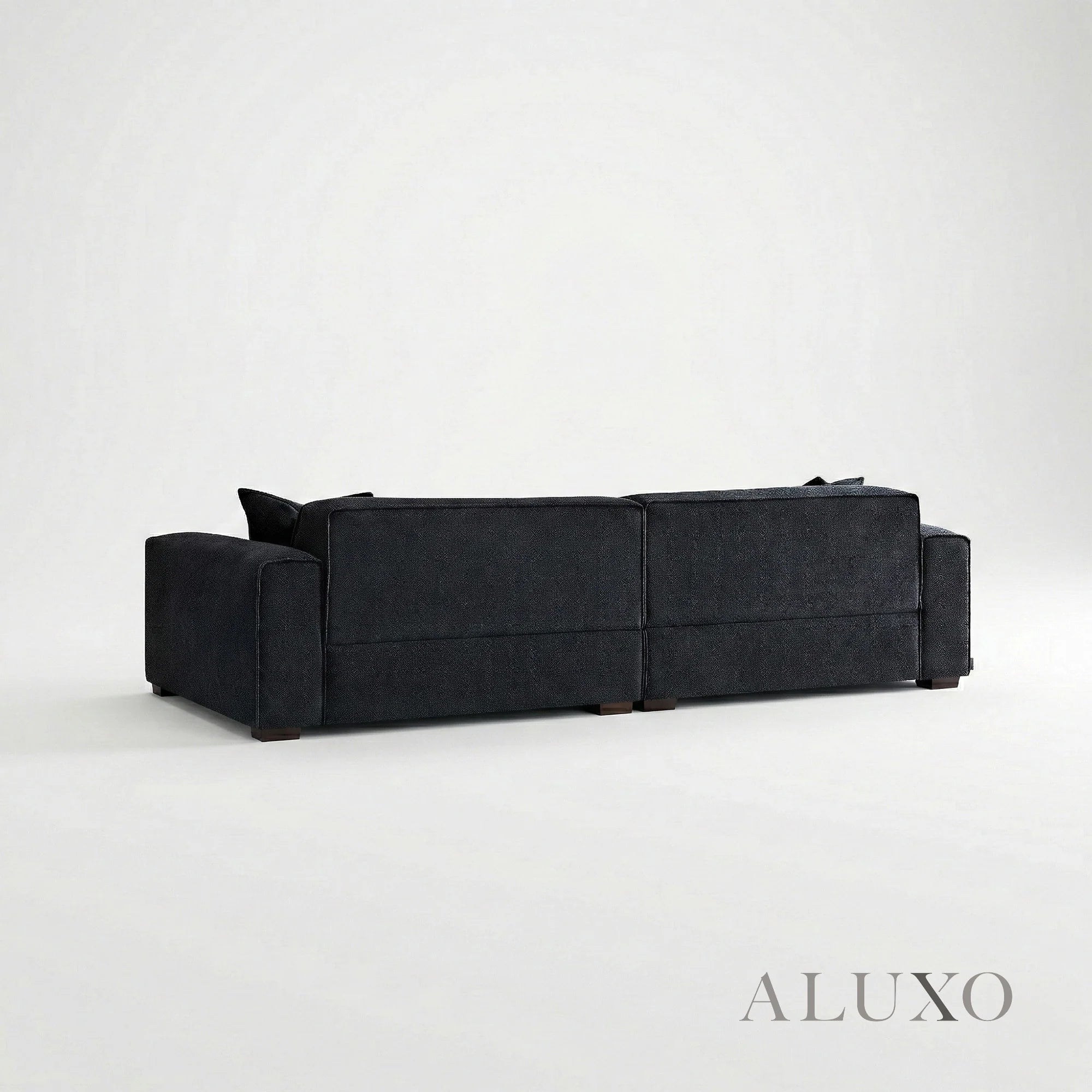 Aluxo Crawford Midnight Black Boucle Sofa | 4 Seater