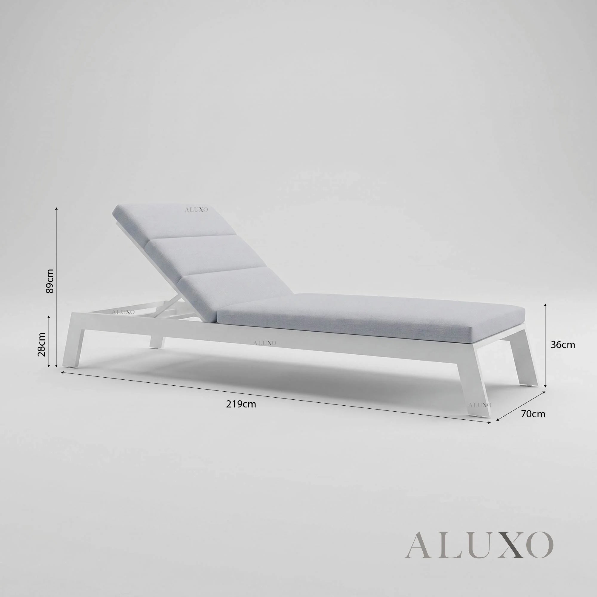 Dasia Outdoor Sun Lounger - White