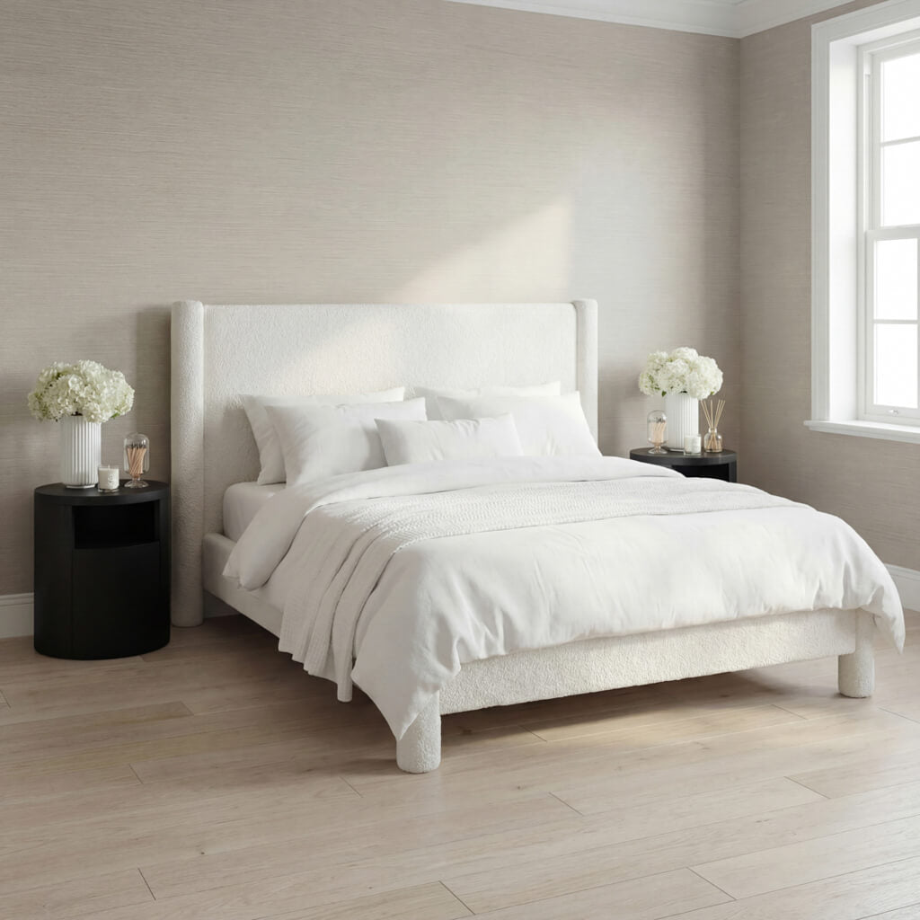 Dena Snow White Boucle Double Bed